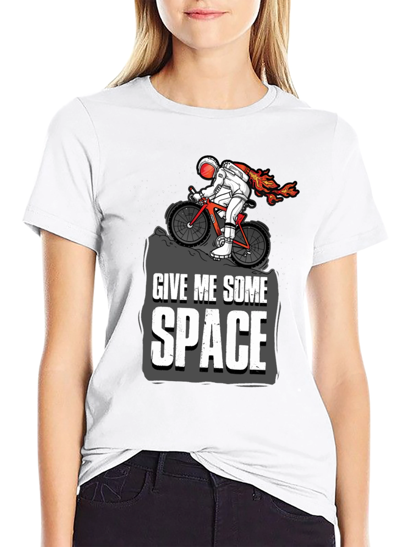 Give Me Some Space Astronaut Biking Graphic Tee