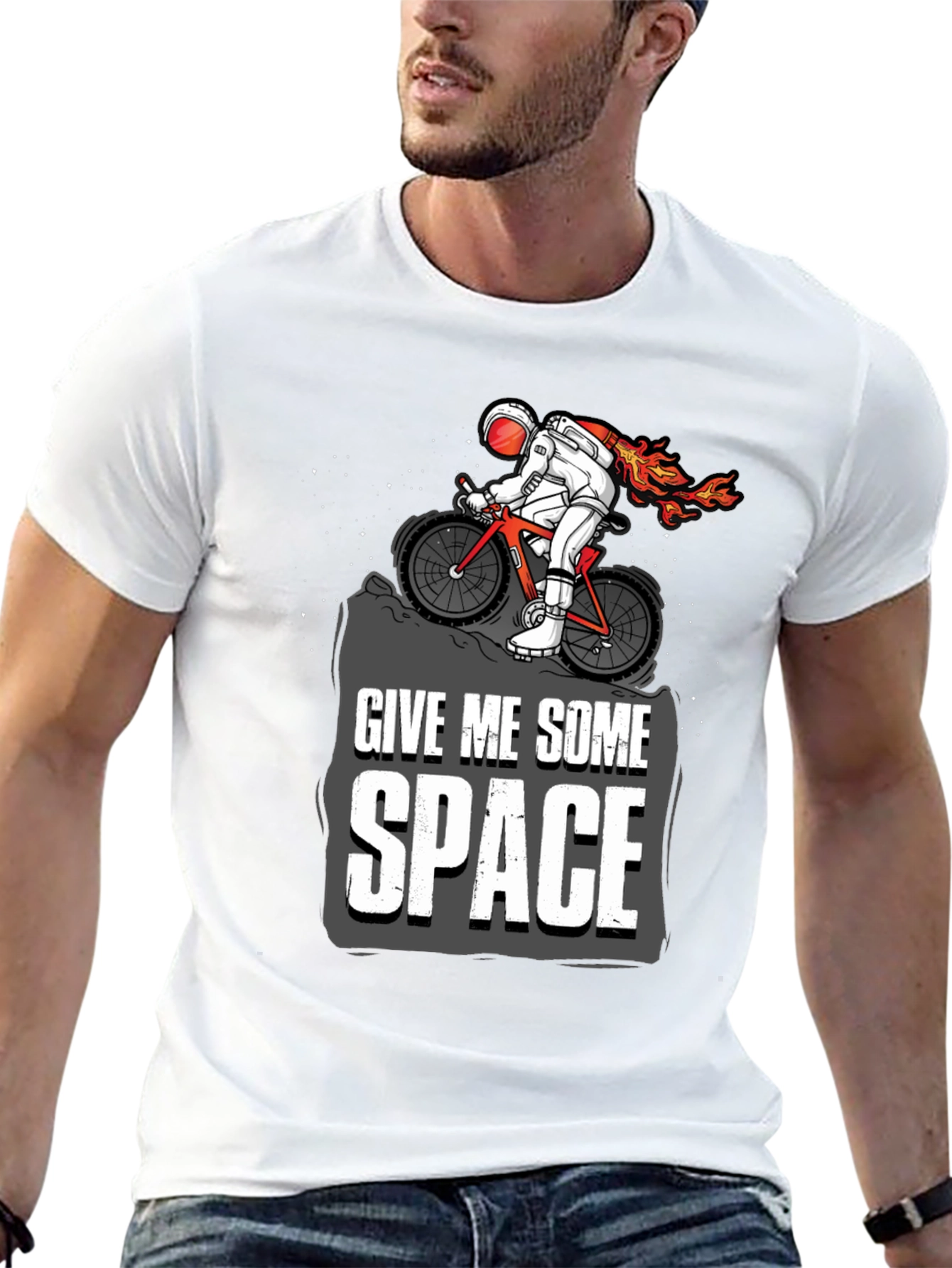 Give Me Some Space Astronaut Biking Graphic Tee