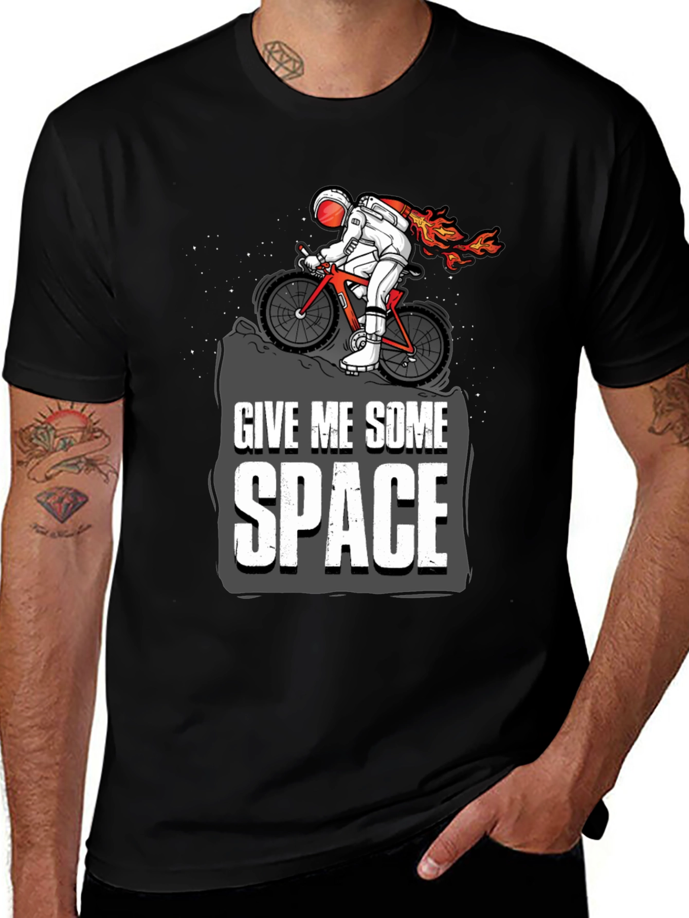 Give Me Some Space Astronaut Biking Graphic Tee