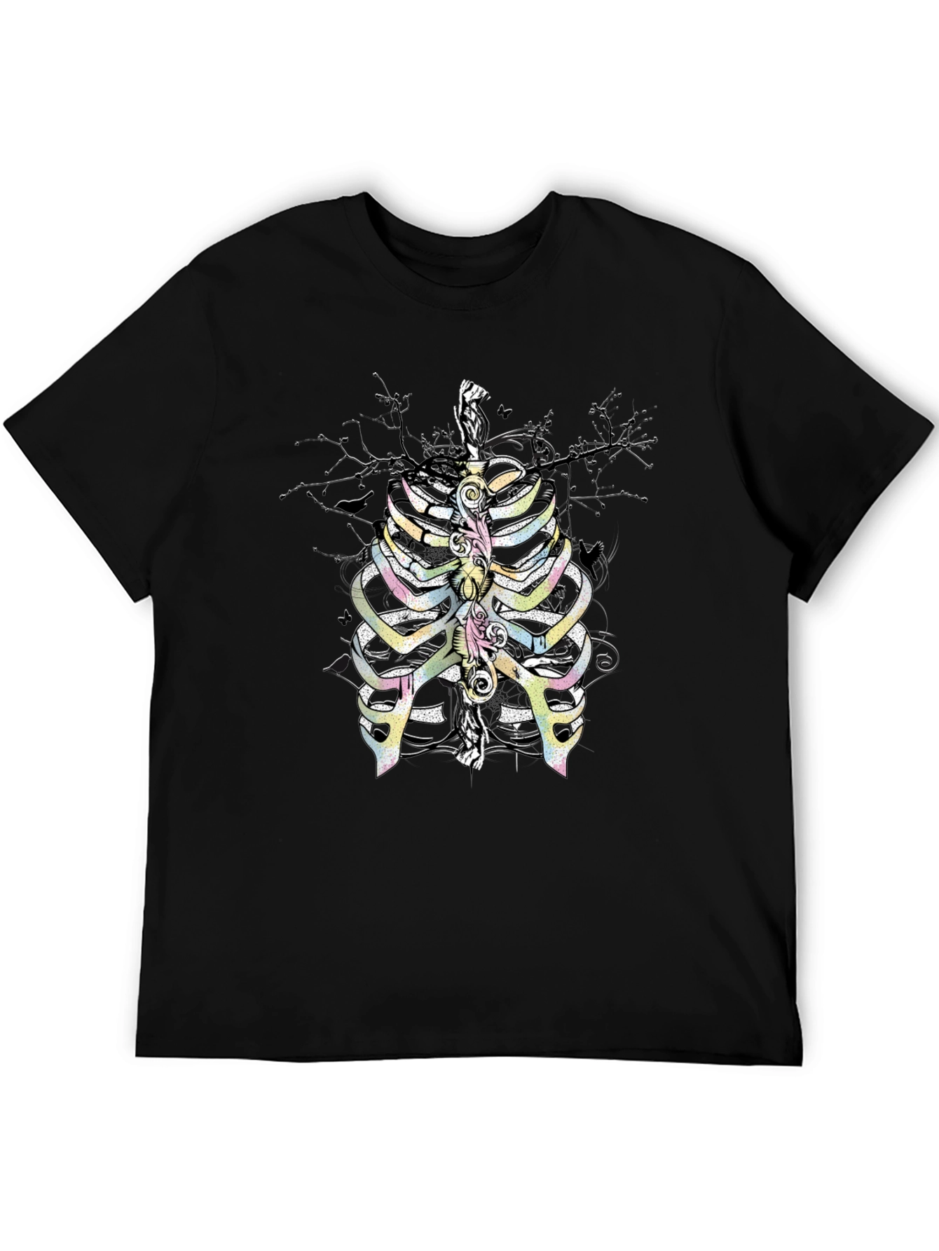 Rib Cage Graphic T-Shirt - Quirky Skeleton Design