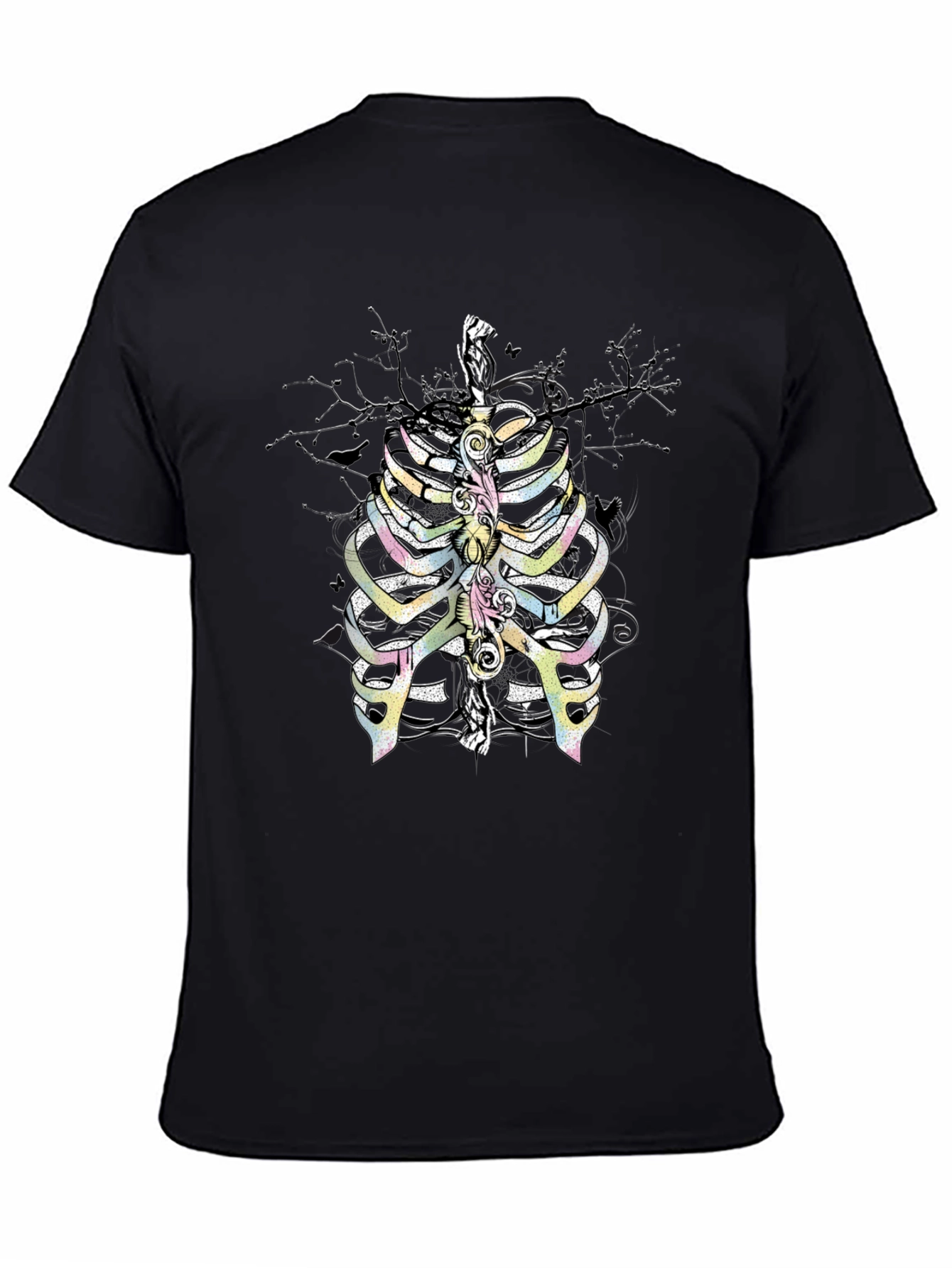 Rib Cage Graphic T-Shirt - Quirky Skeleton Design