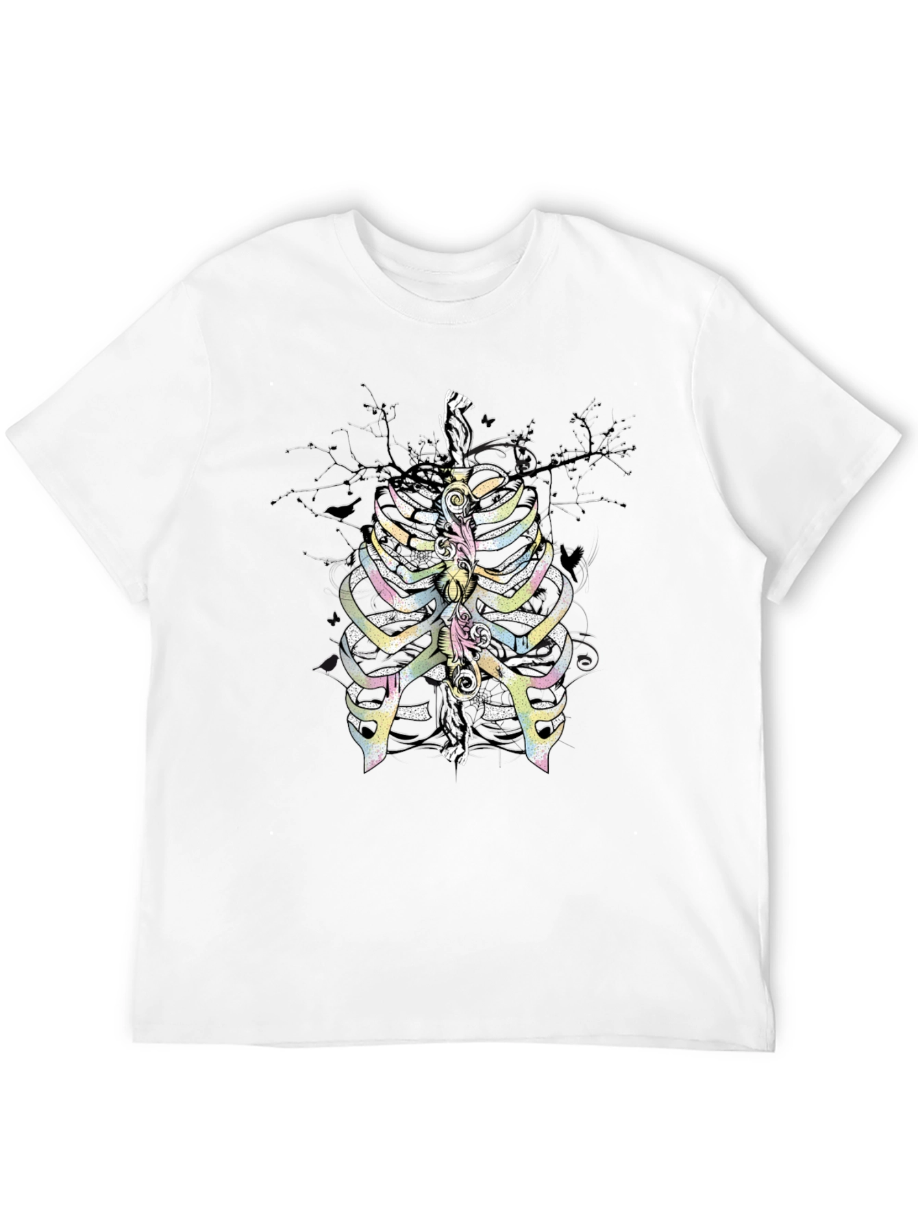 Rib Cage Graphic T-Shirt - Quirky Skeleton Design