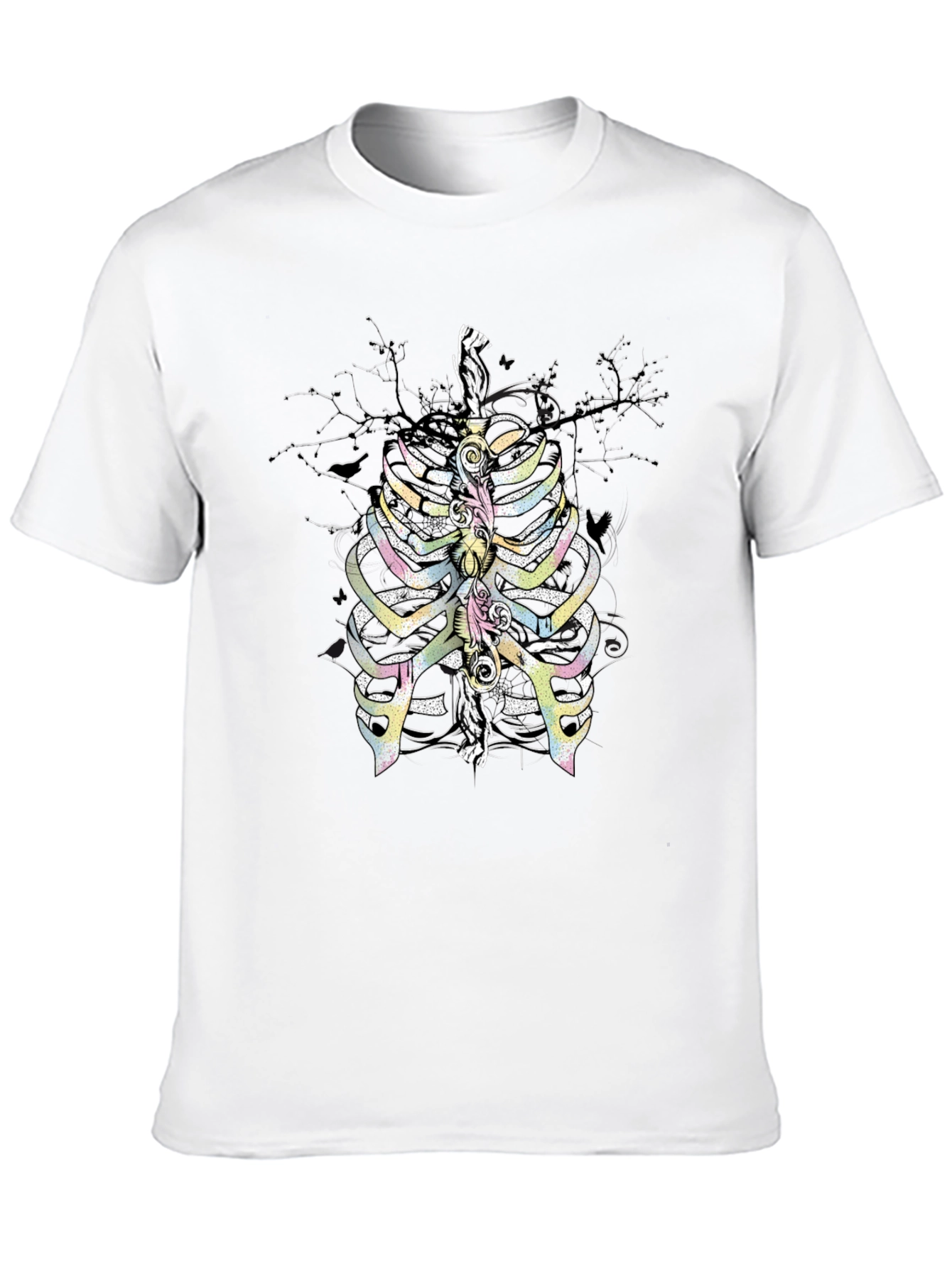 Rib Cage Graphic T-Shirt - Quirky Skeleton Design