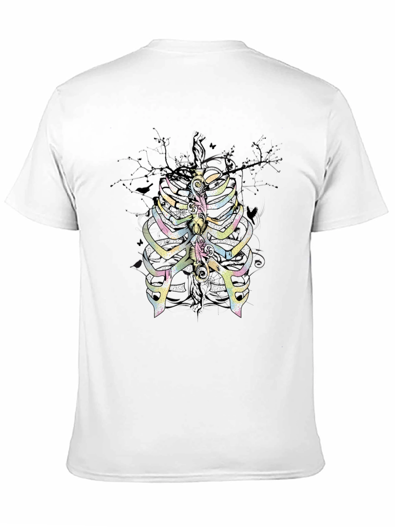 Rib Cage Graphic T-Shirt - Quirky Skeleton Design