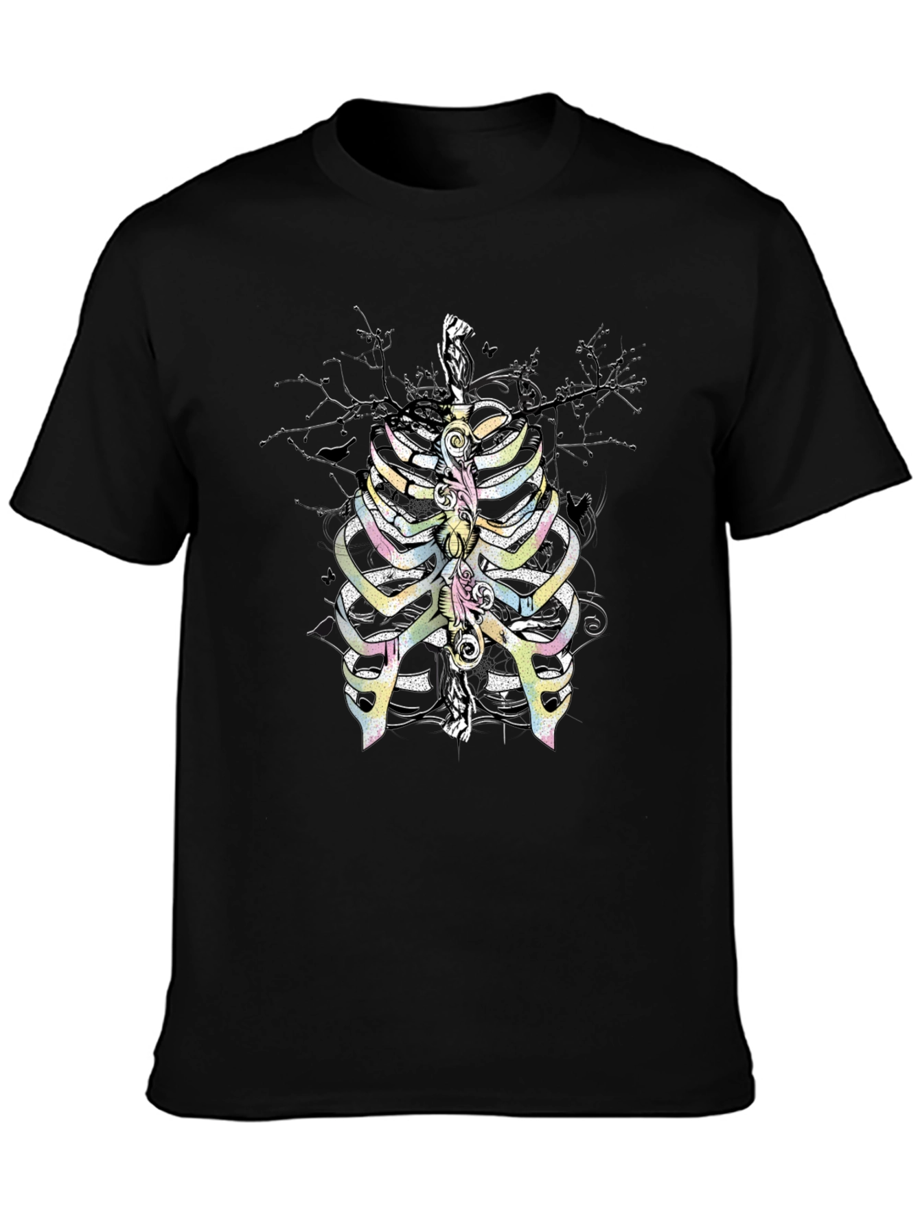 Rib Cage Graphic T-Shirt - Quirky Skeleton Design