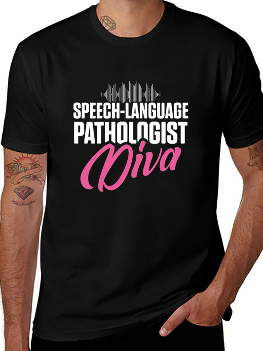 Speech Language Pathologist Diva Black T-Shirt