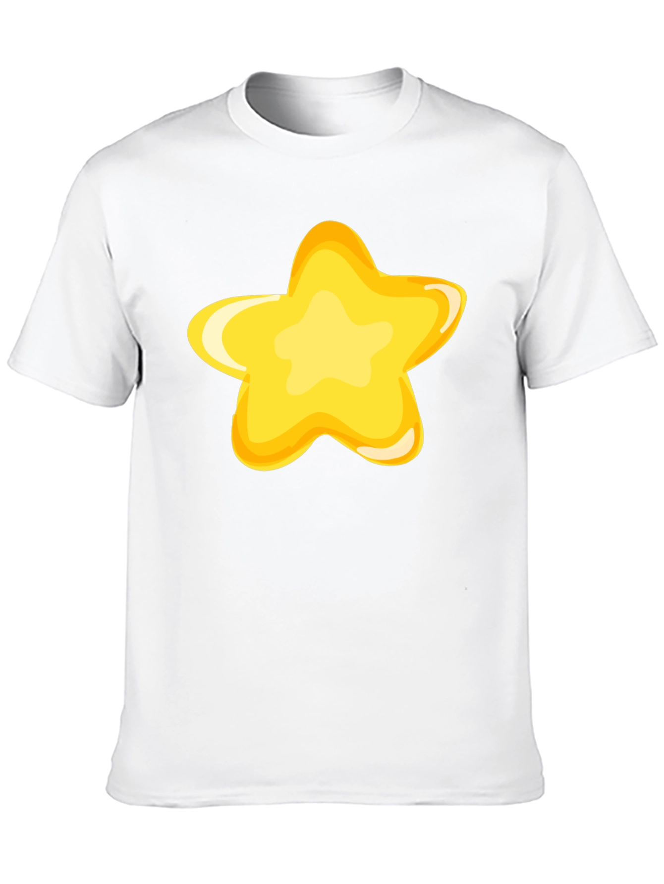 Black T-Shirt with Fun Yellow Star Graphic