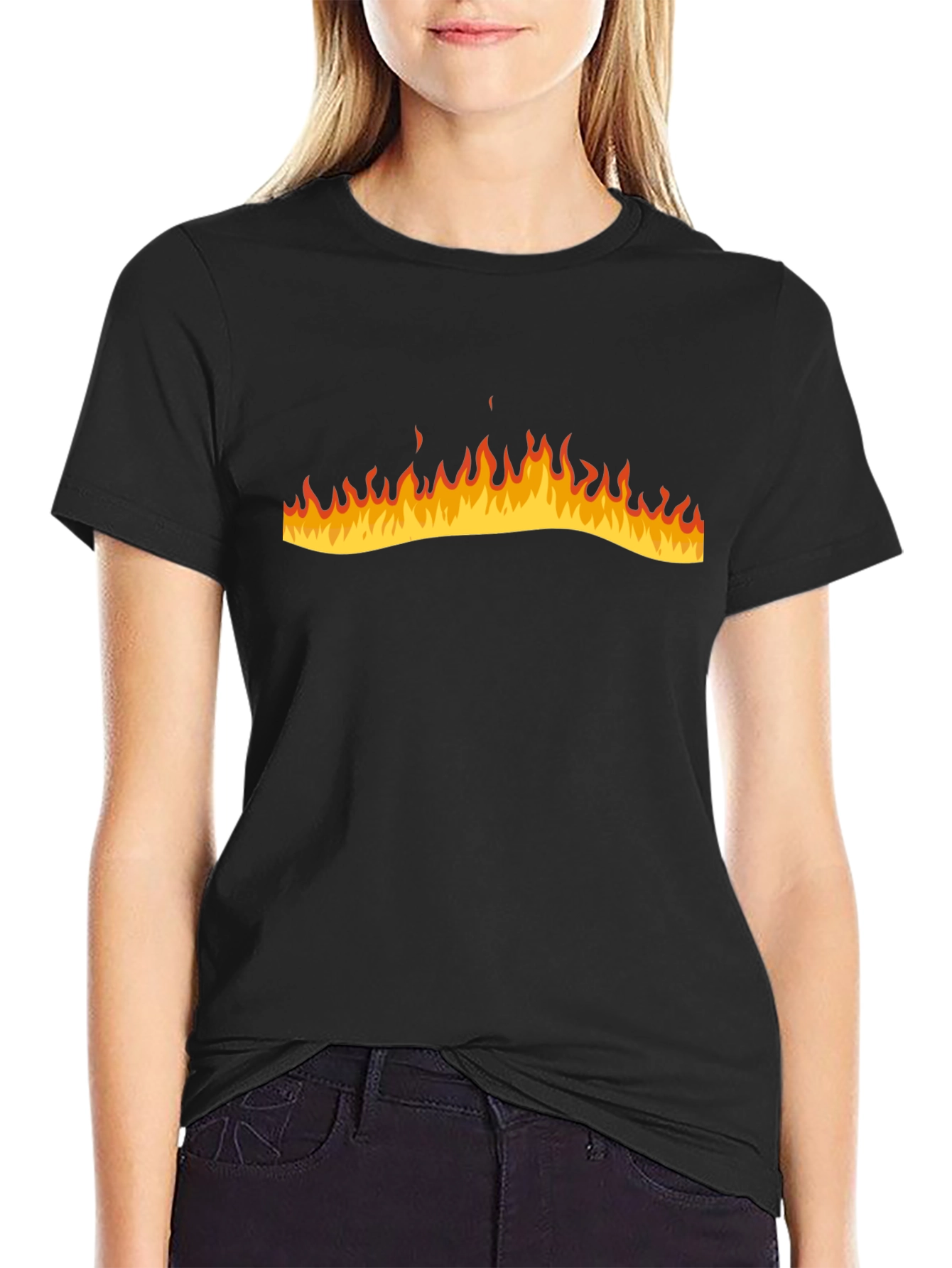 Flame Graphic Black T-Shirt - Stylish and Bold