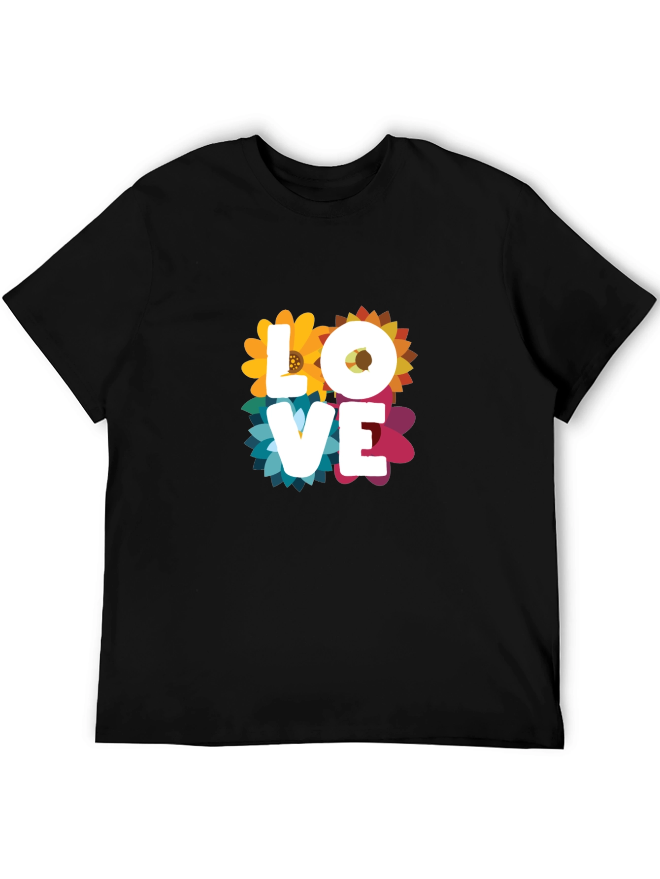 Floral Love Graphic T-Shirt - Black