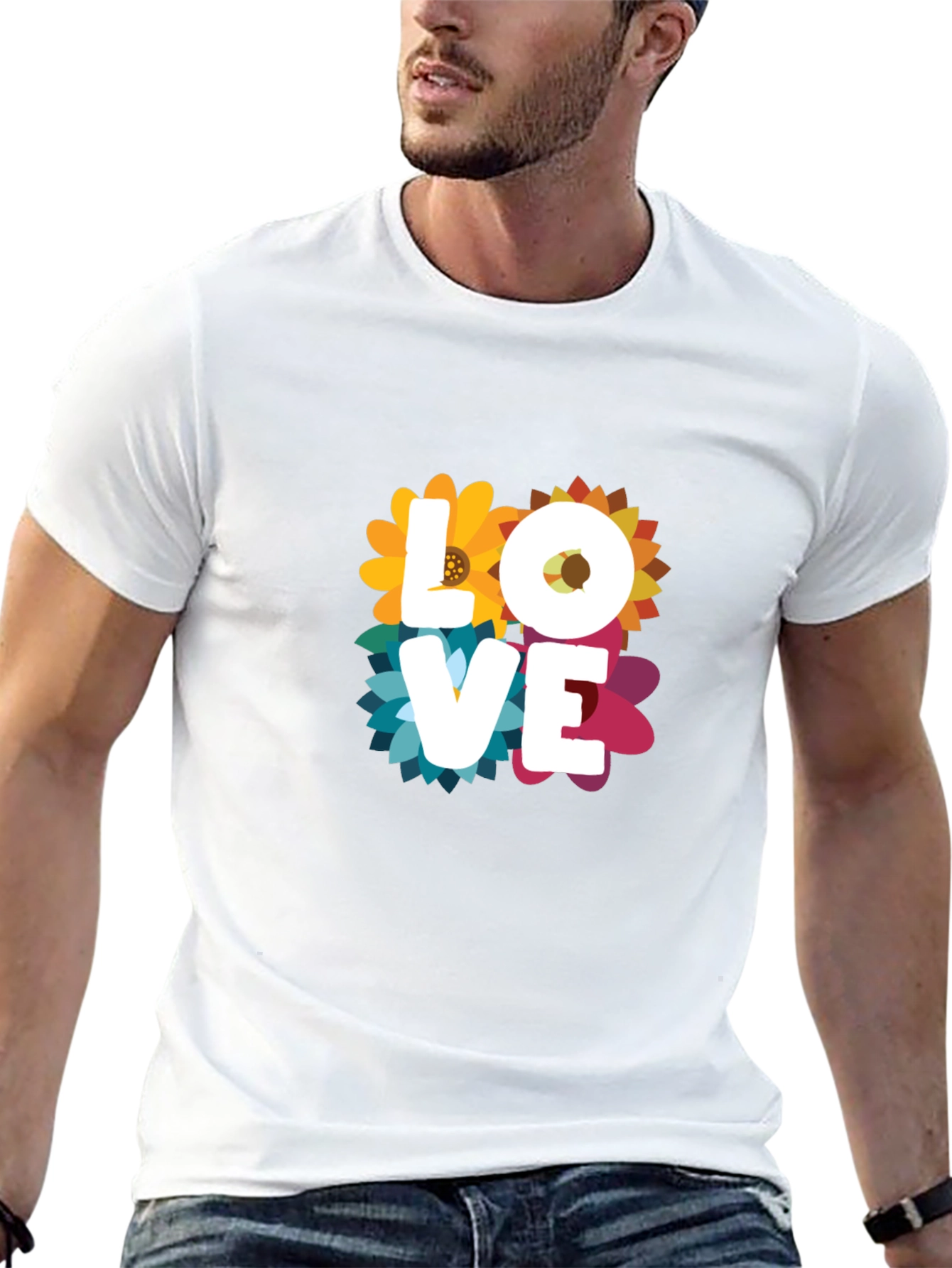 Floral Love Graphic T-Shirt - Black