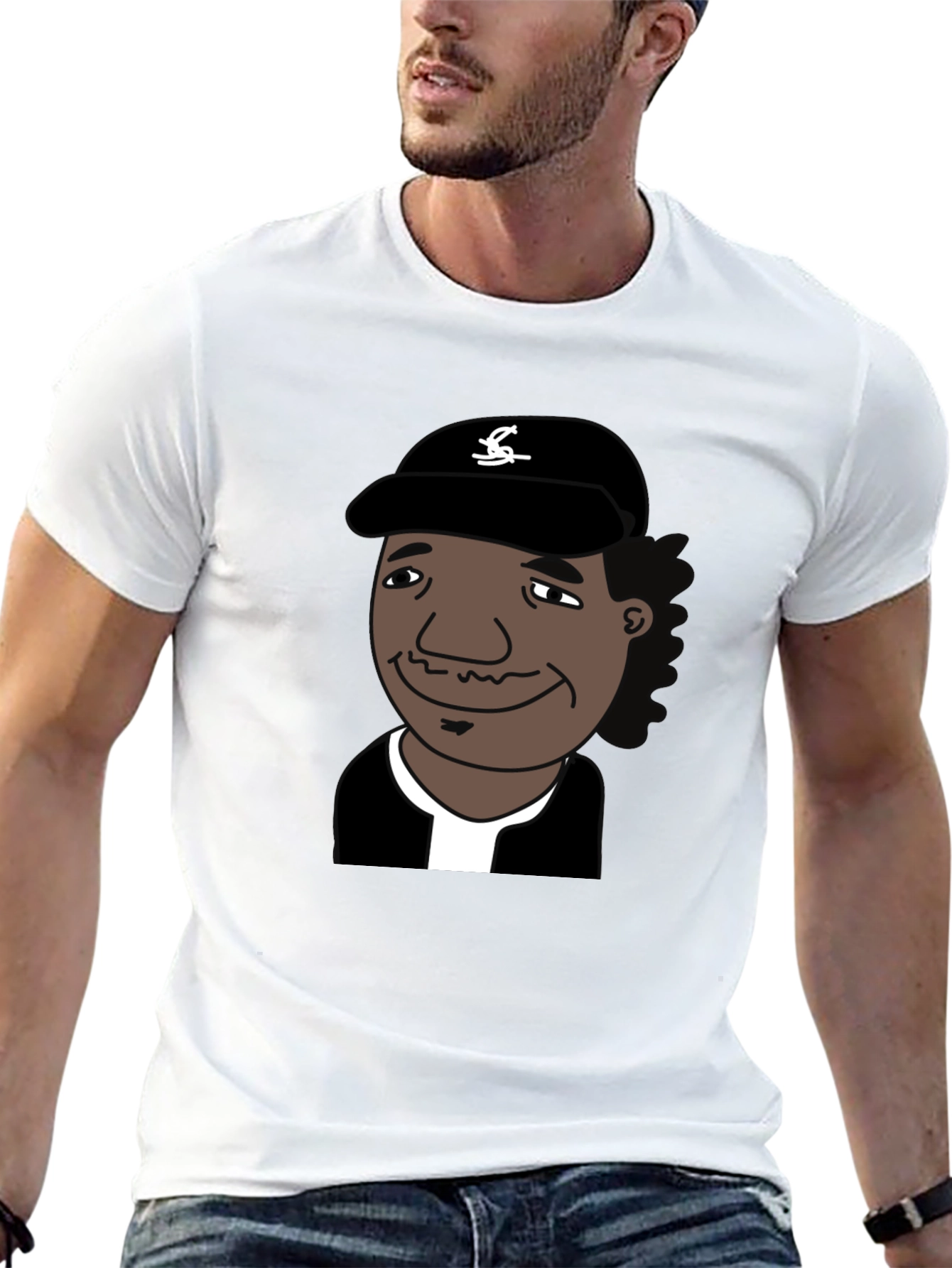 Retro Cartoon Character Graphic Black T-Shirt