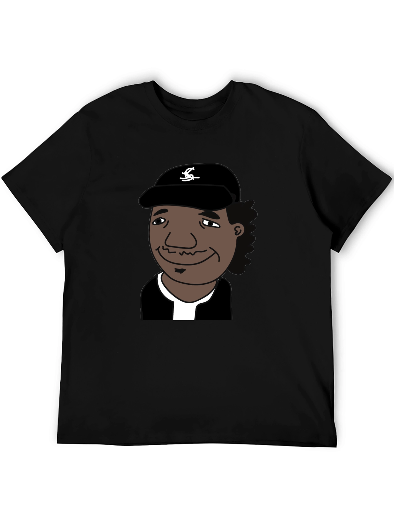 Retro Cartoon Character Graphic Black T-Shirt