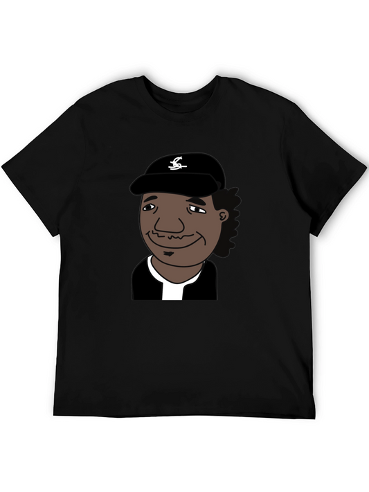Retro Cartoon Character Graphic Black T-Shirt