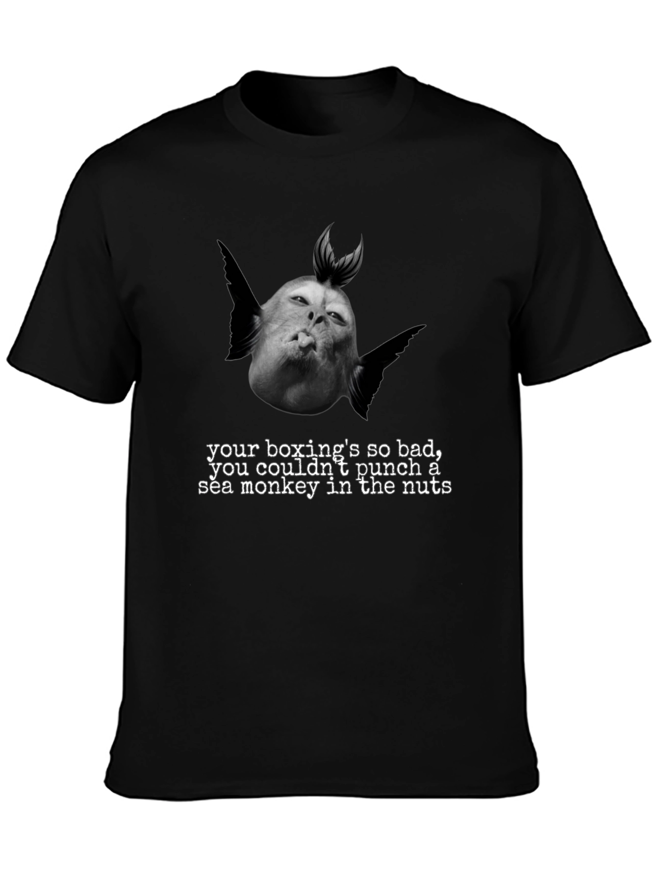 Humorous Boxing Sea Monkey Graphic T-Shirt