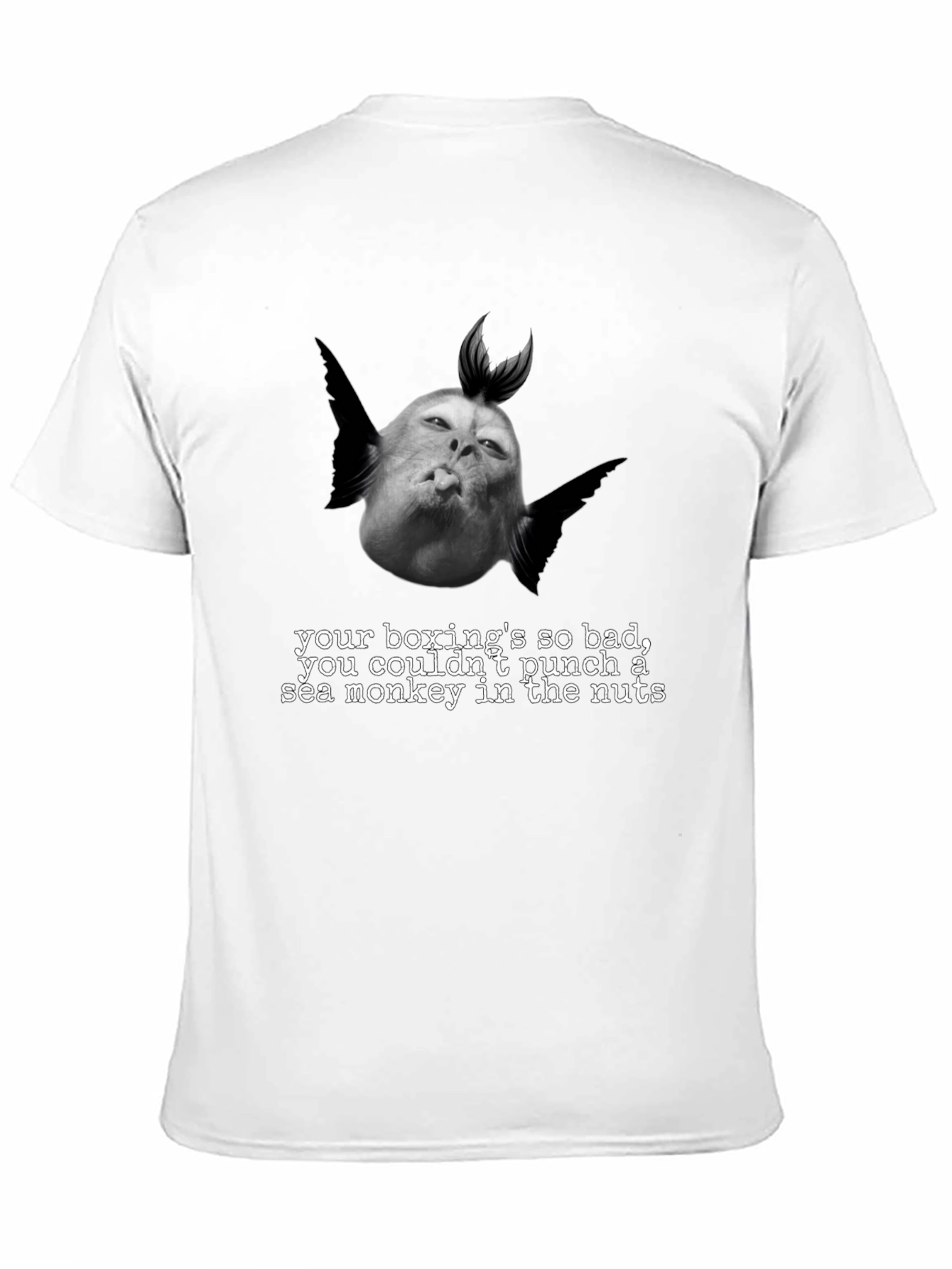 Humorous Boxing Sea Monkey Graphic T-Shirt
