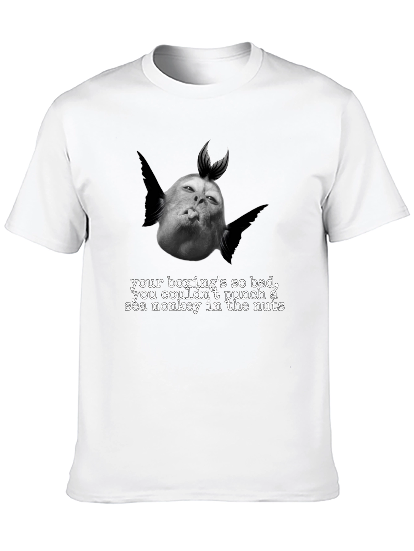 Humorous Boxing Sea Monkey Graphic T-Shirt