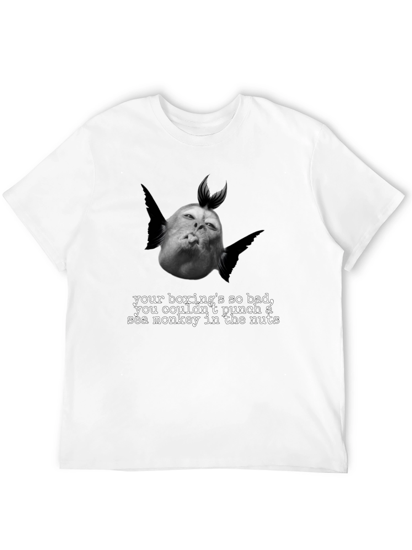 Humorous Boxing Sea Monkey Graphic T-Shirt