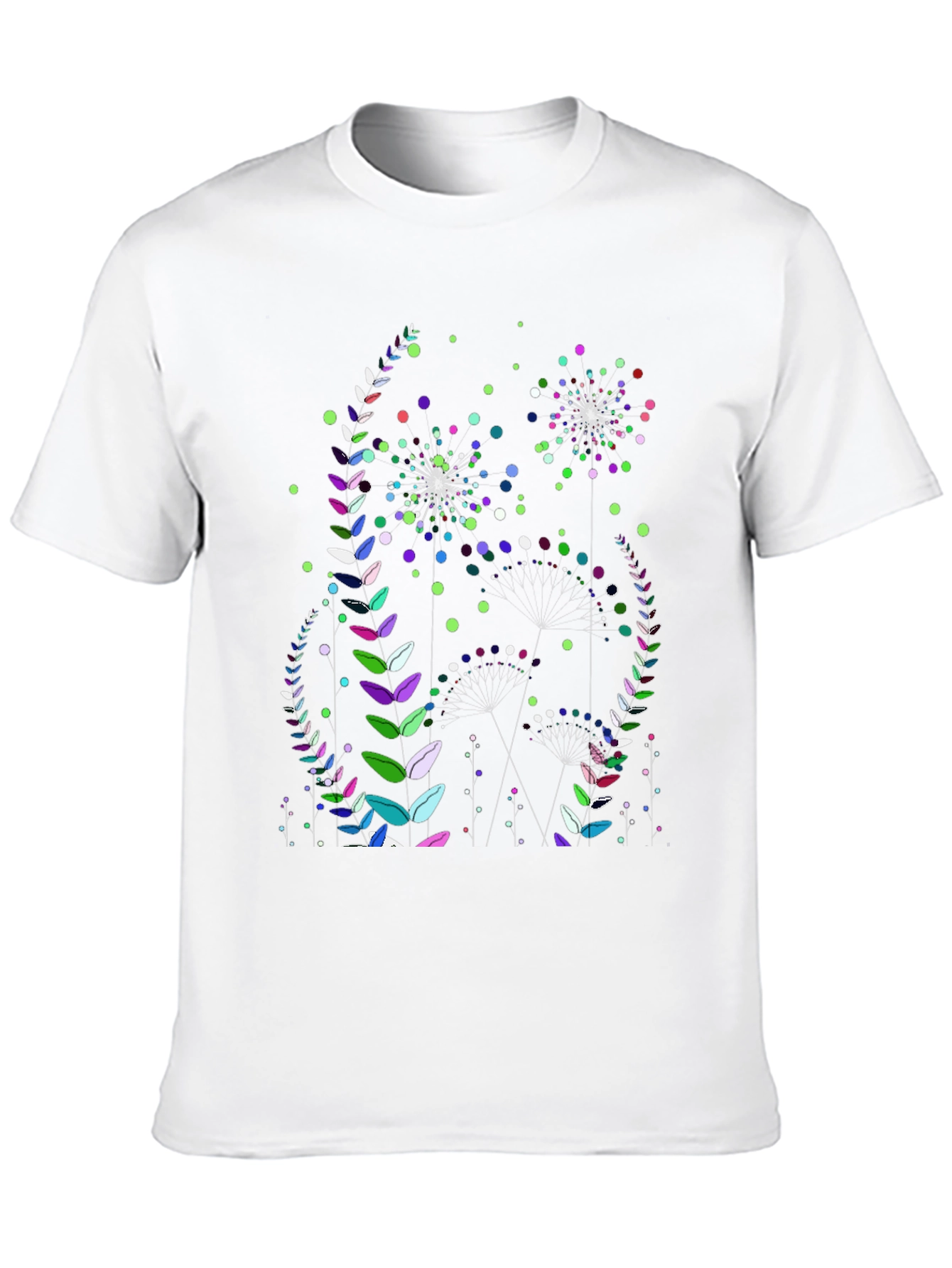 Floral Fireworks Graphic Print Black T-Shirt