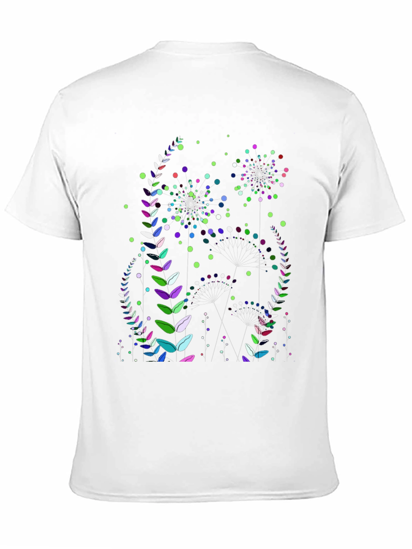 Floral Fireworks Graphic Print Black T-Shirt