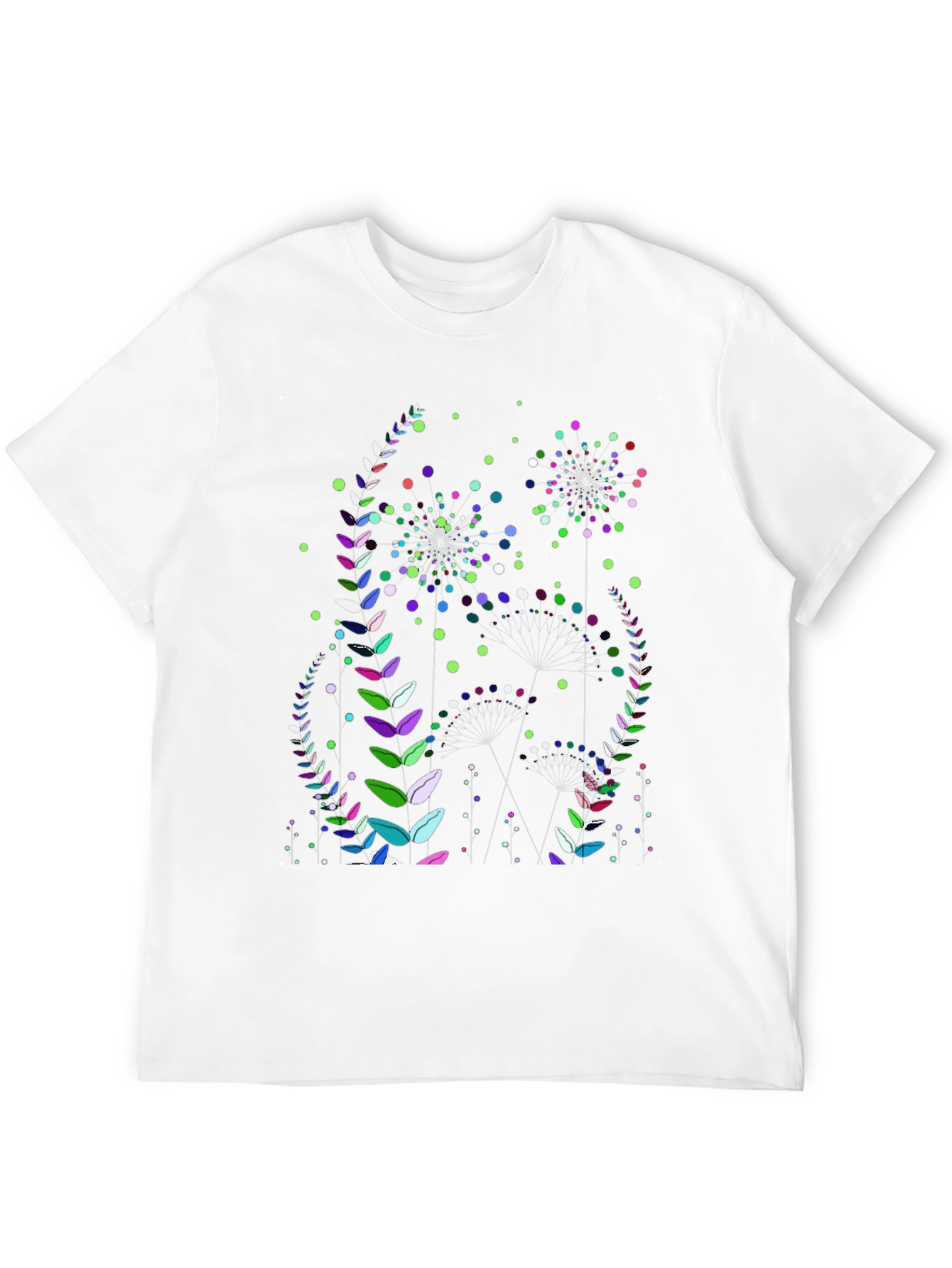 Floral Fireworks Graphic Print Black T-Shirt