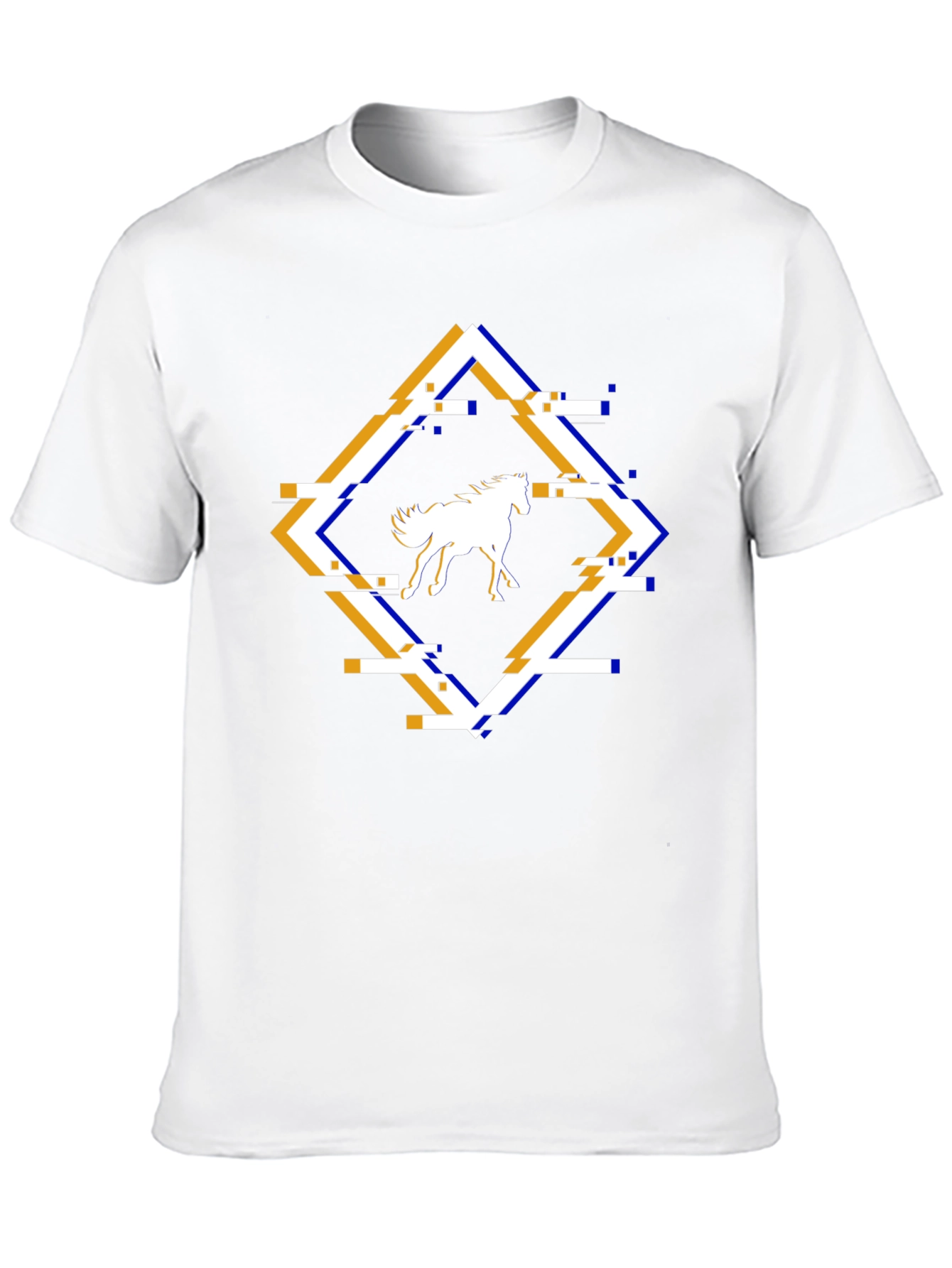 Horse Glitch Graphic Tee - Cool Mens T-Shirt