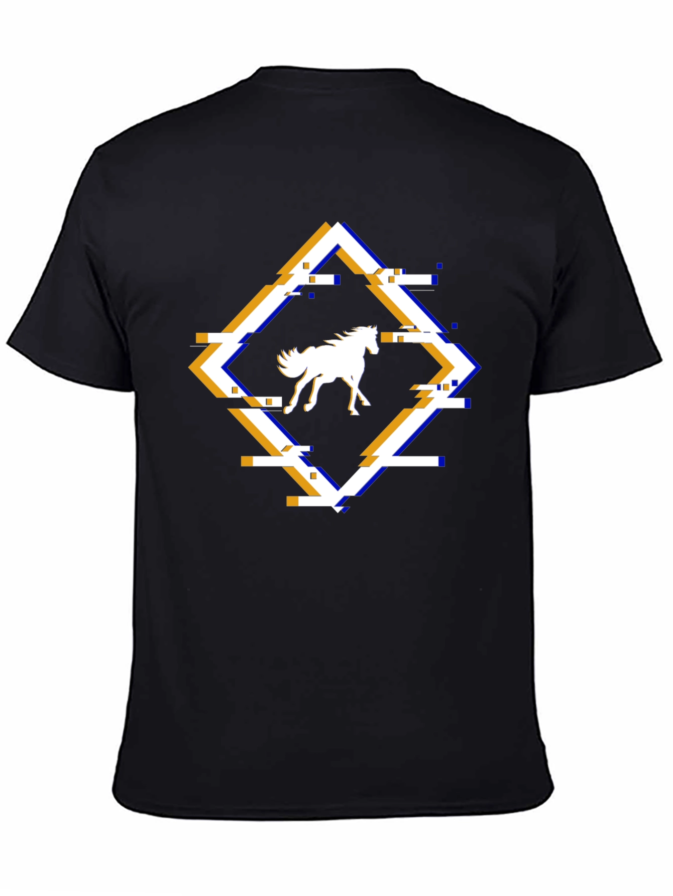 Horse Glitch Graphic Tee - Cool Mens T-Shirt