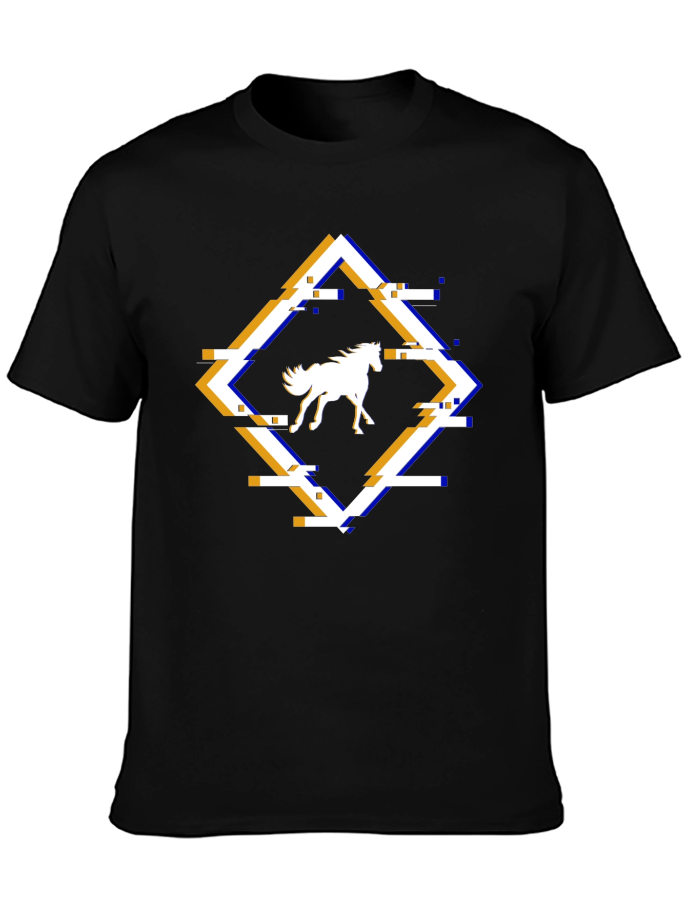 Horse Glitch Graphic Tee - Cool Mens T-Shirt