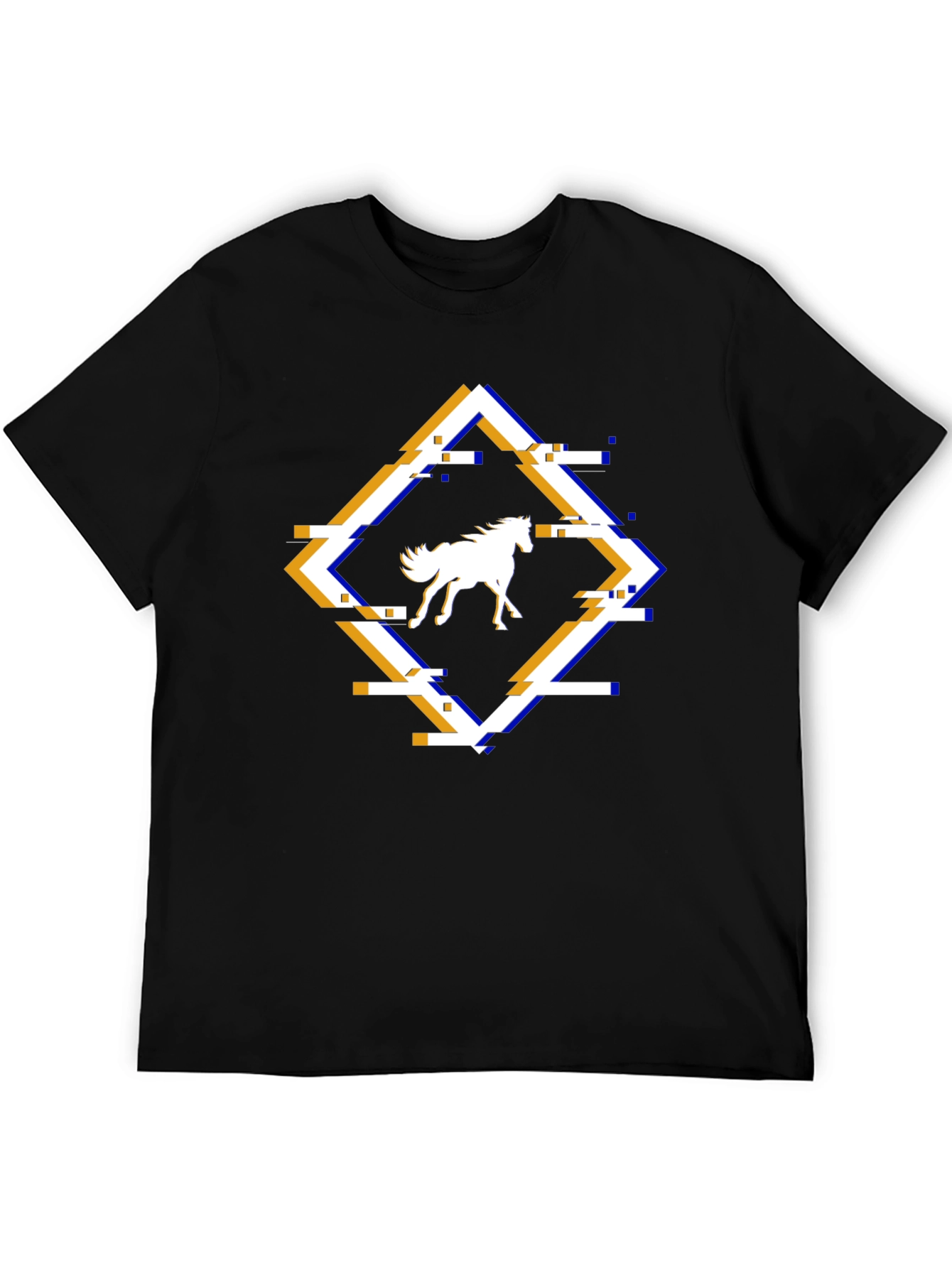 Horse Glitch Graphic Tee - Cool Mens T-Shirt