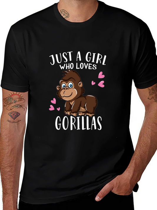 Just A Girl Who Loves Gorillas - Graphic T-Shirt