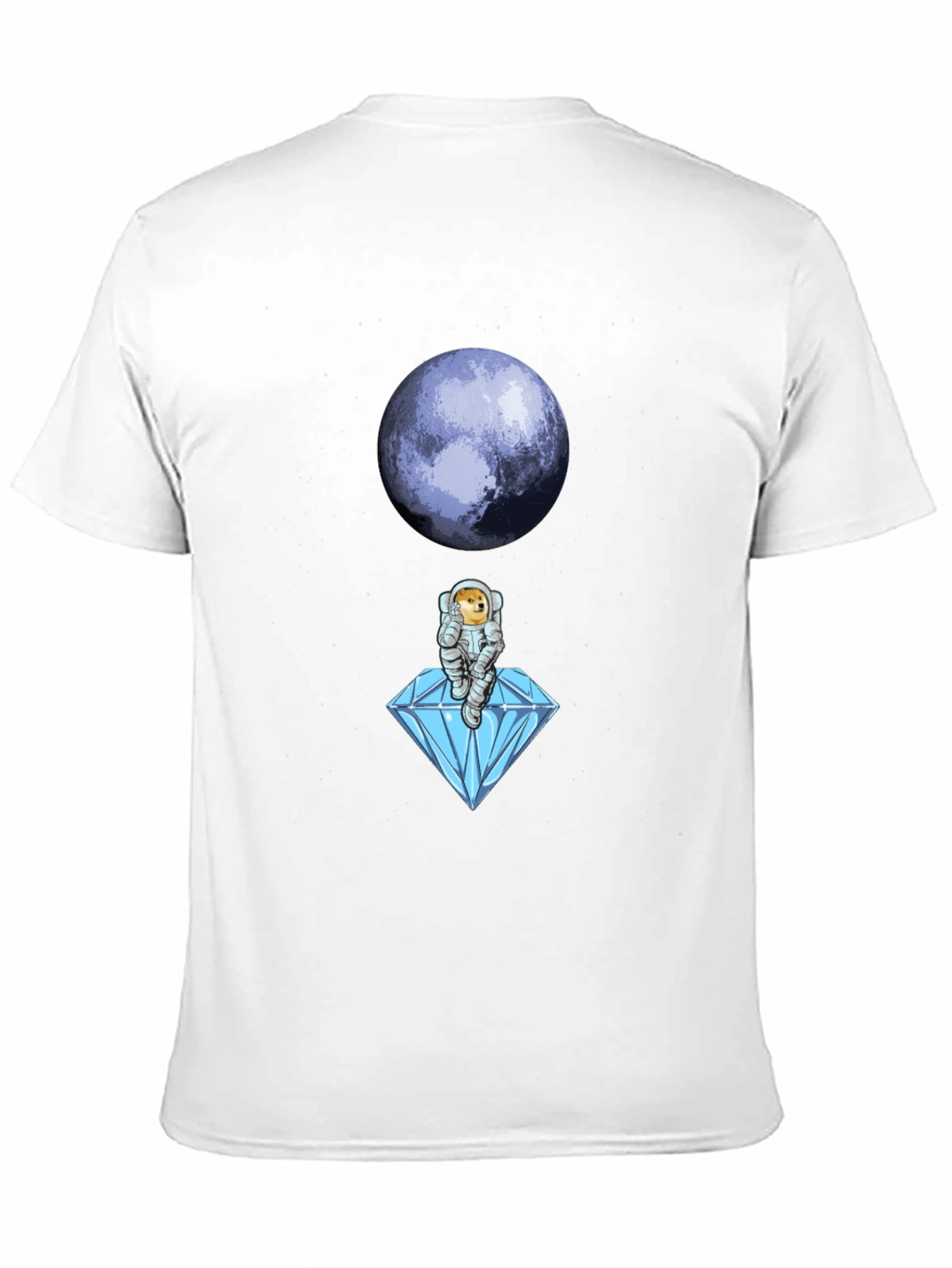 Astronaut Doge Diamond Moon Black T-Shirt
