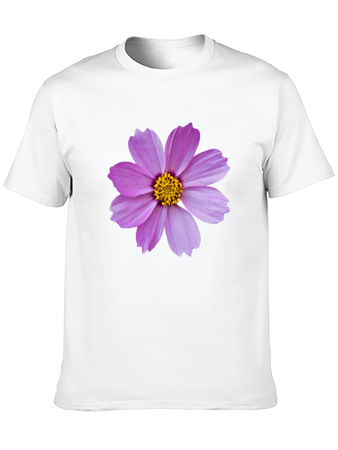 Black T-shirt with Pink Flower Graphic