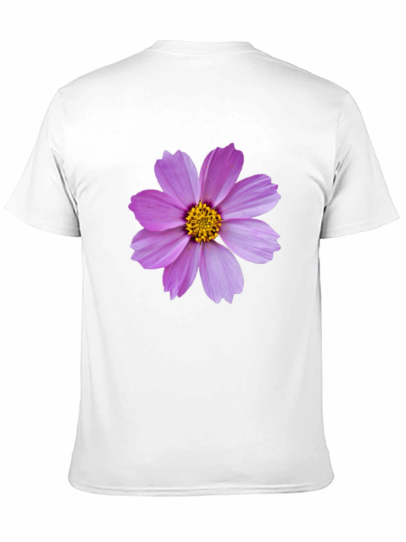 Black T-shirt with Pink Flower Graphic