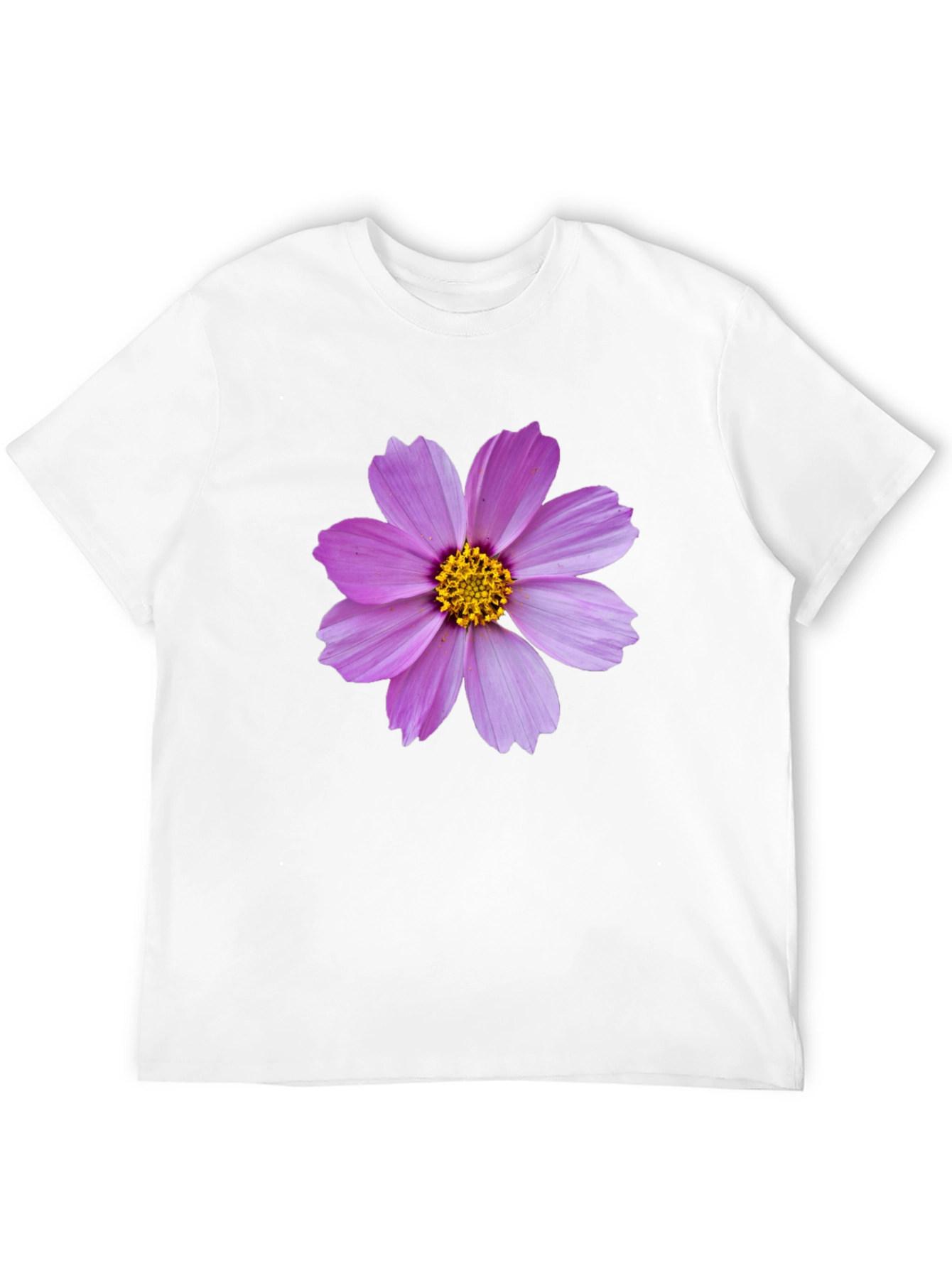 Black T-shirt with Pink Flower Graphic