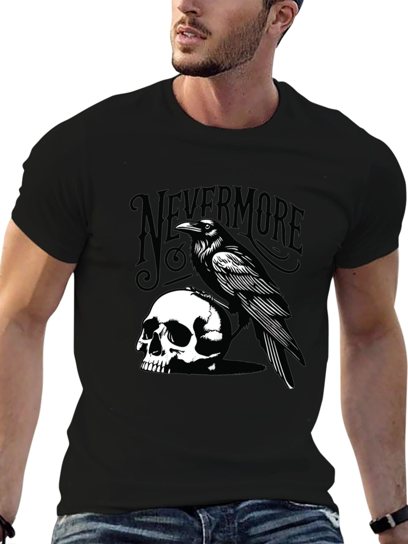 Raven & Skull Graphic Tee - Nevermore T-Shirt