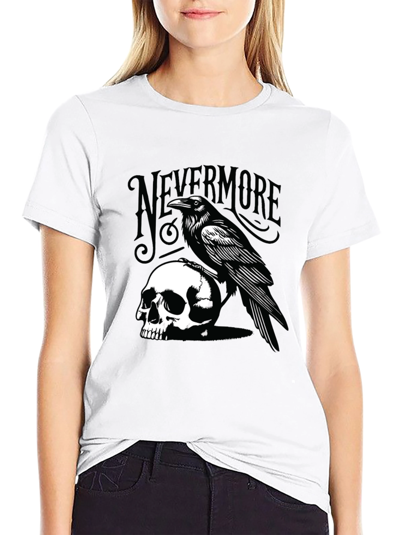 Raven & Skull Graphic Tee - Nevermore T-Shirt
