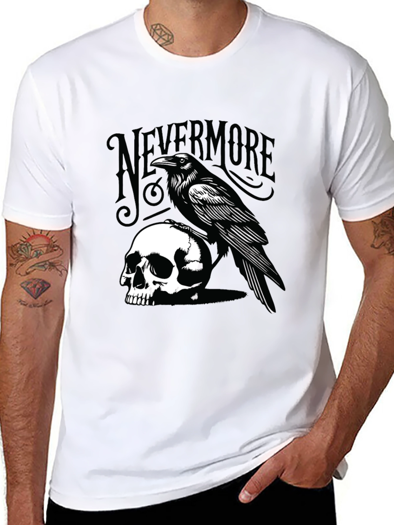 Raven & Skull Graphic Tee - Nevermore T-Shirt