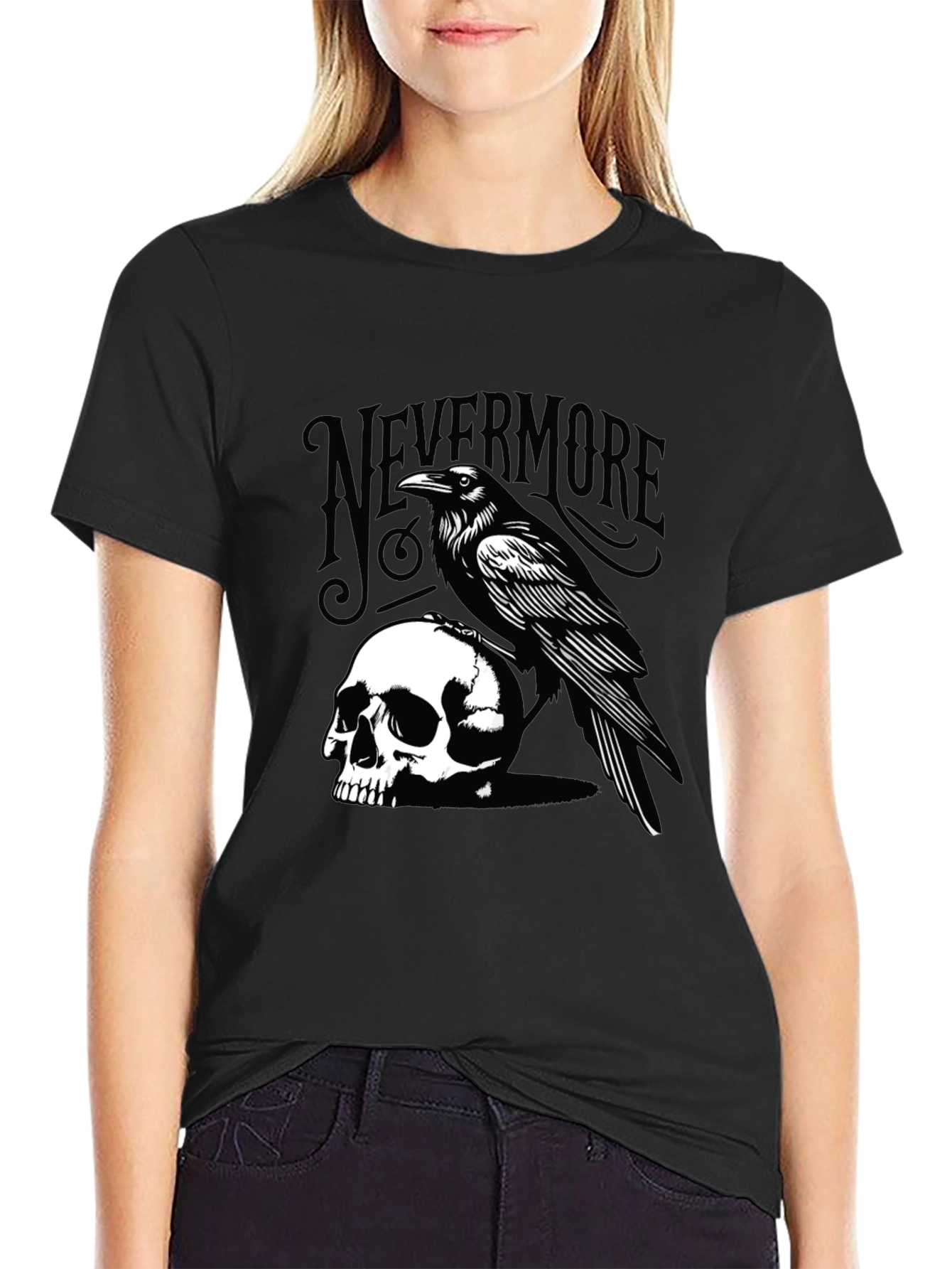Raven & Skull Graphic Tee - Nevermore T-Shirt