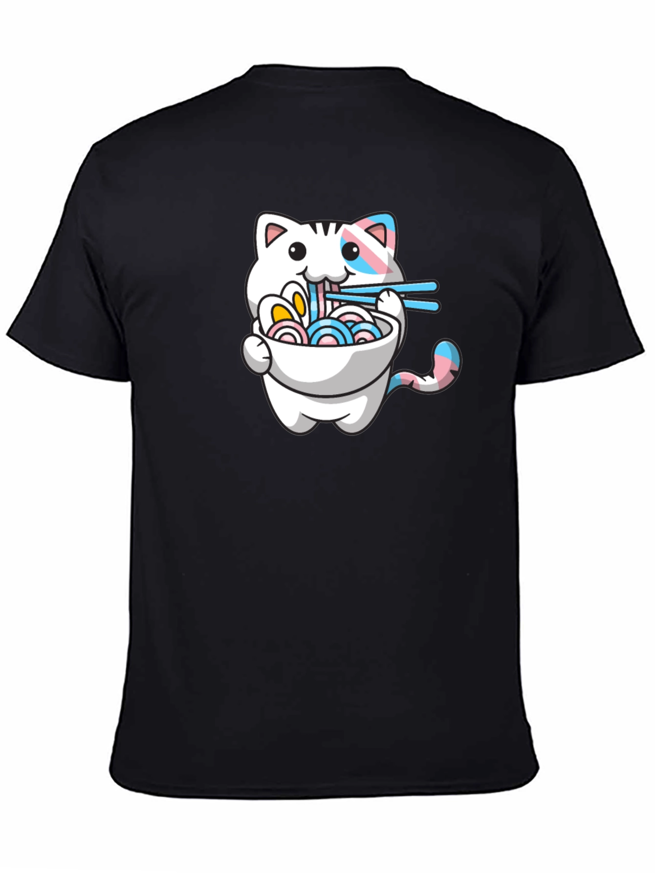 Cute Cat Ramen T-Shirt - Trans Pride
