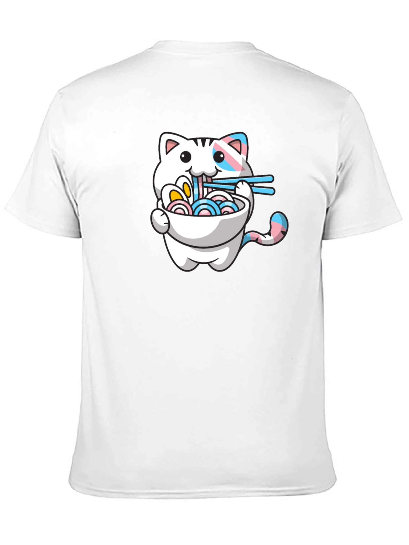 Cute Cat Ramen T-Shirt - Trans Pride