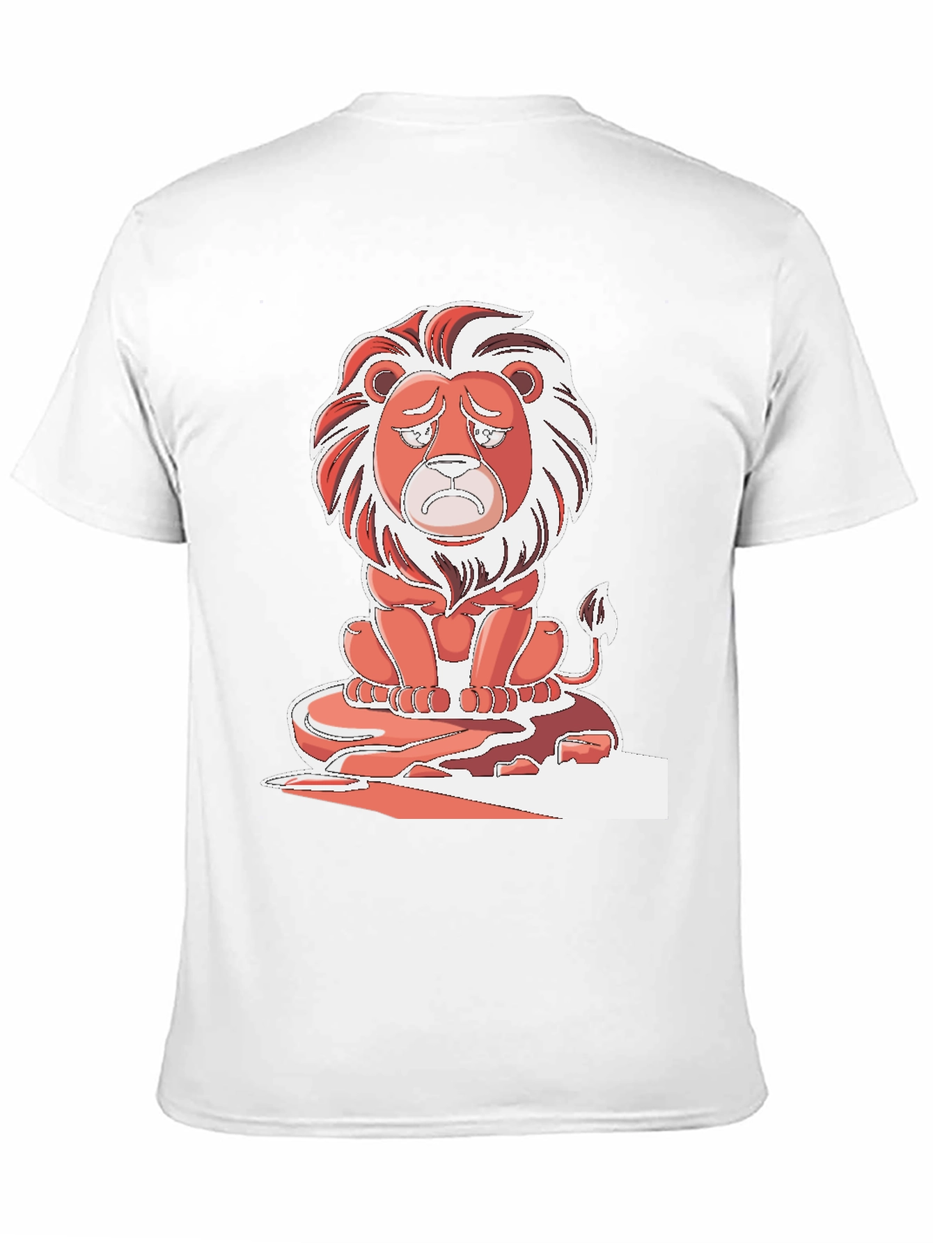 Sad Lion Graphic T-Shirt - Black Cotton Tee
