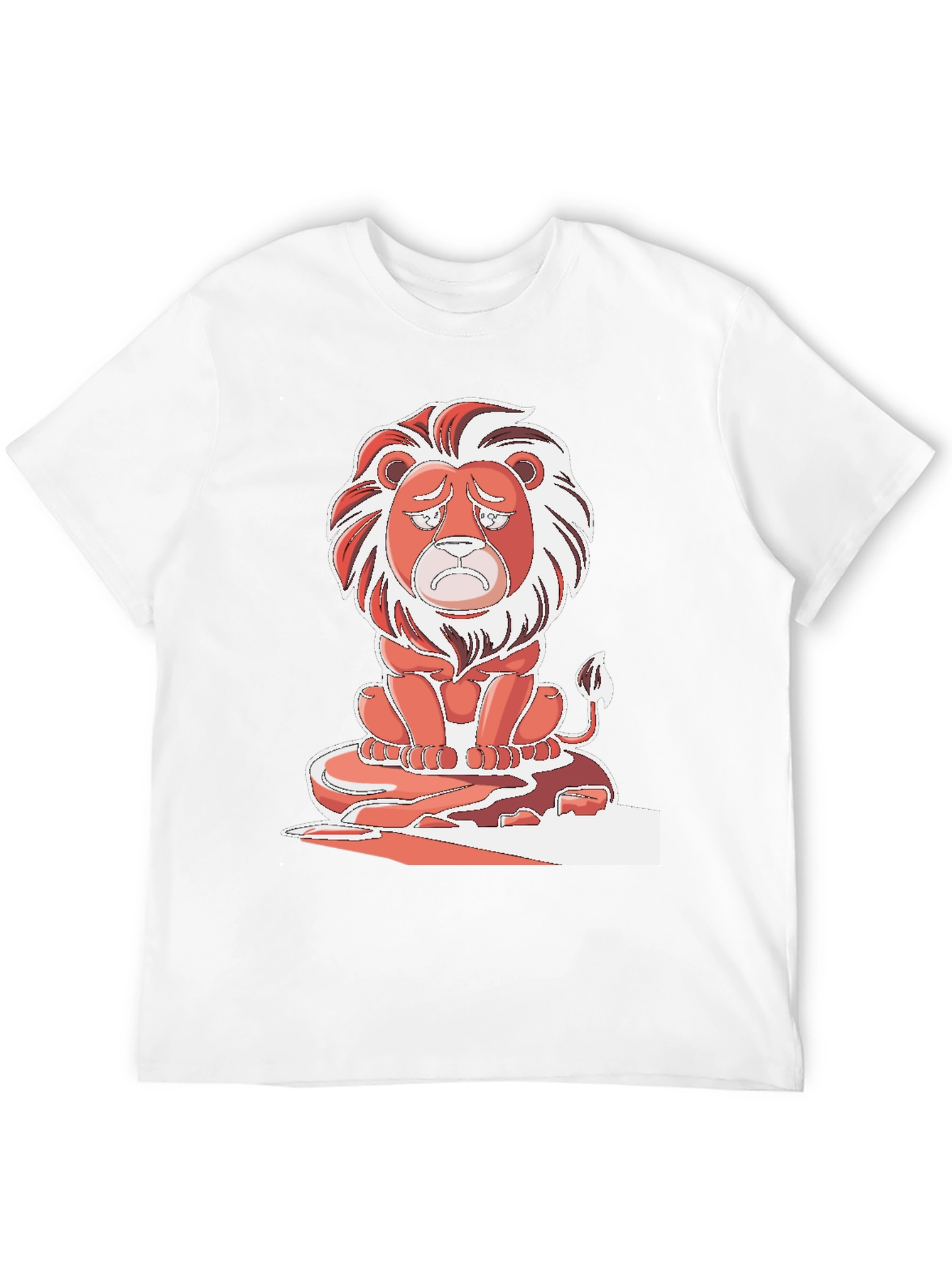 Sad Lion Graphic T-Shirt - Black Cotton Tee