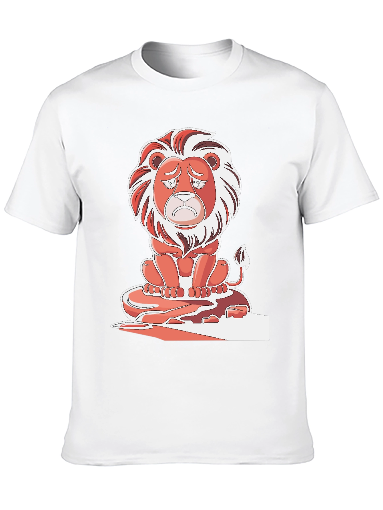 Sad Lion Graphic T-Shirt - Black Cotton Tee