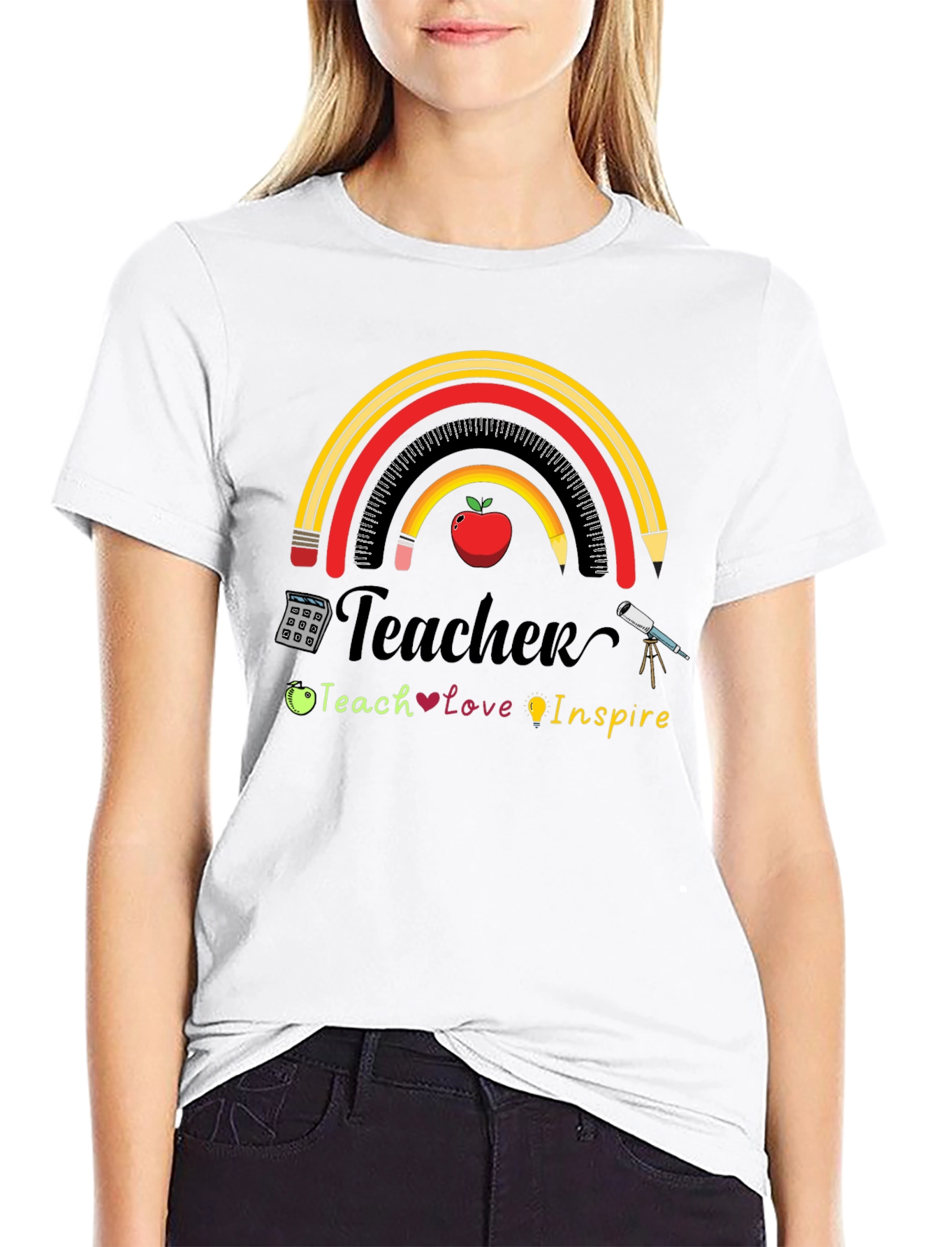 Teacher Rainbow Graphic T-Shirt