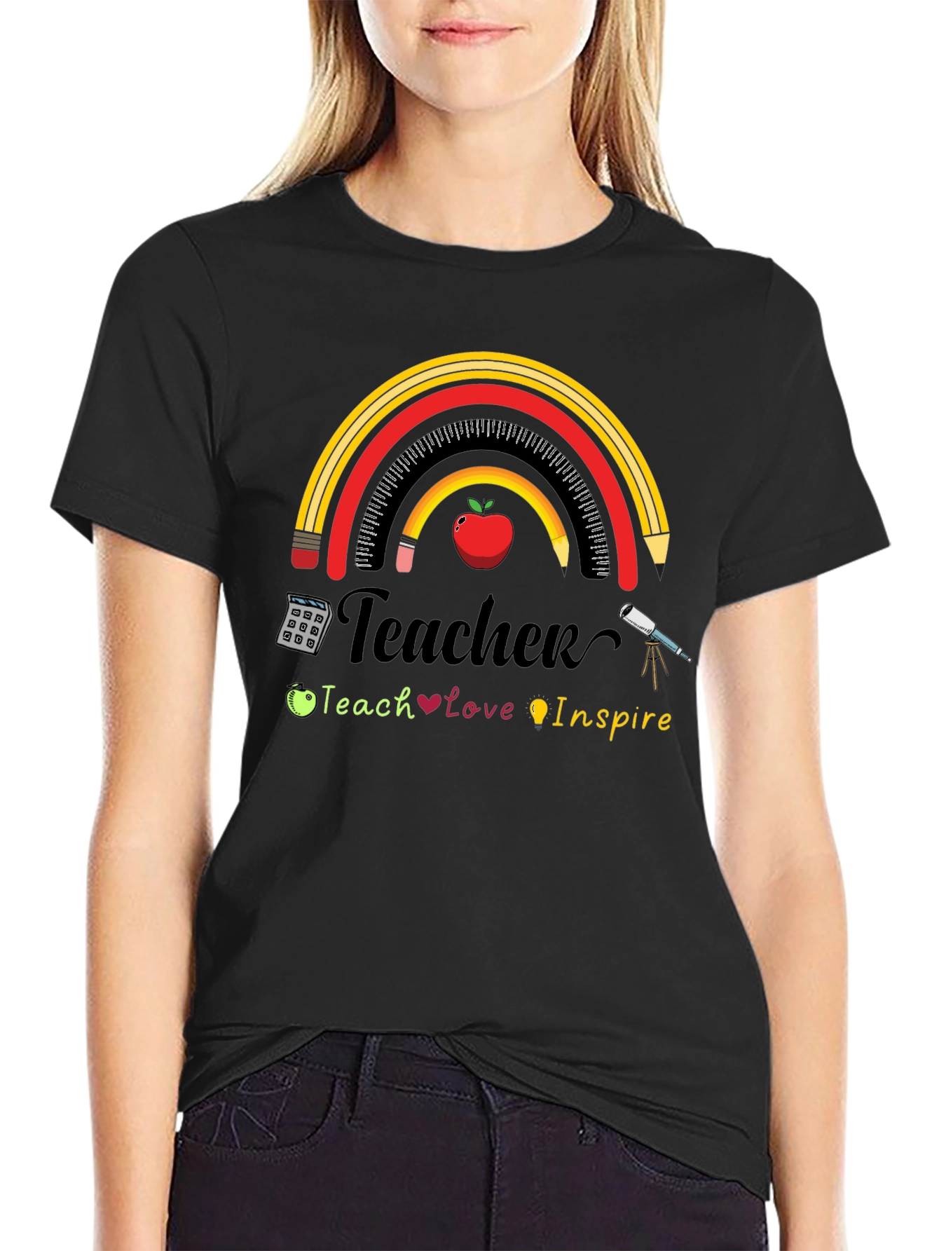 Teacher Rainbow Graphic T-Shirt