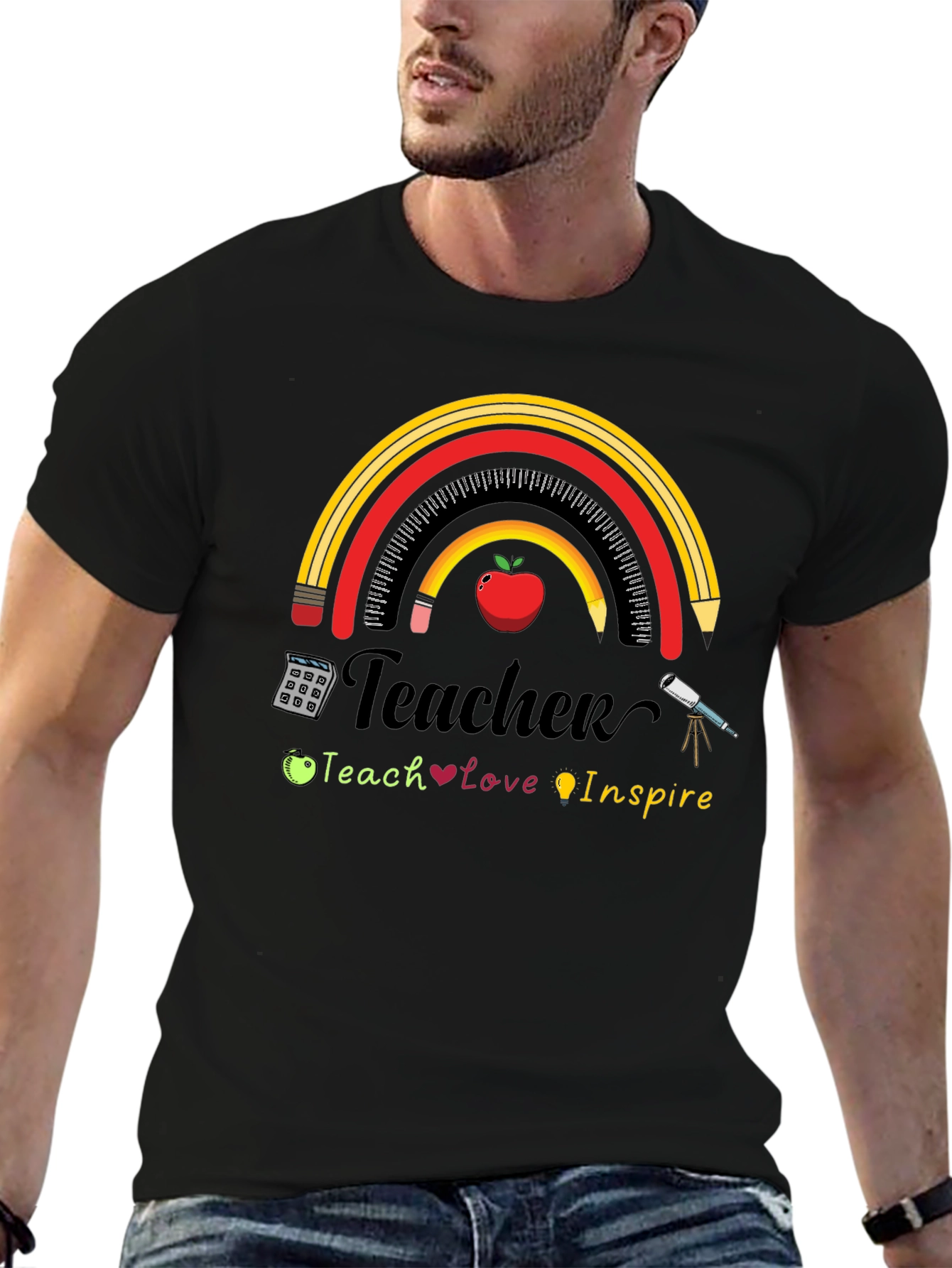 Teacher Rainbow Graphic T-Shirt