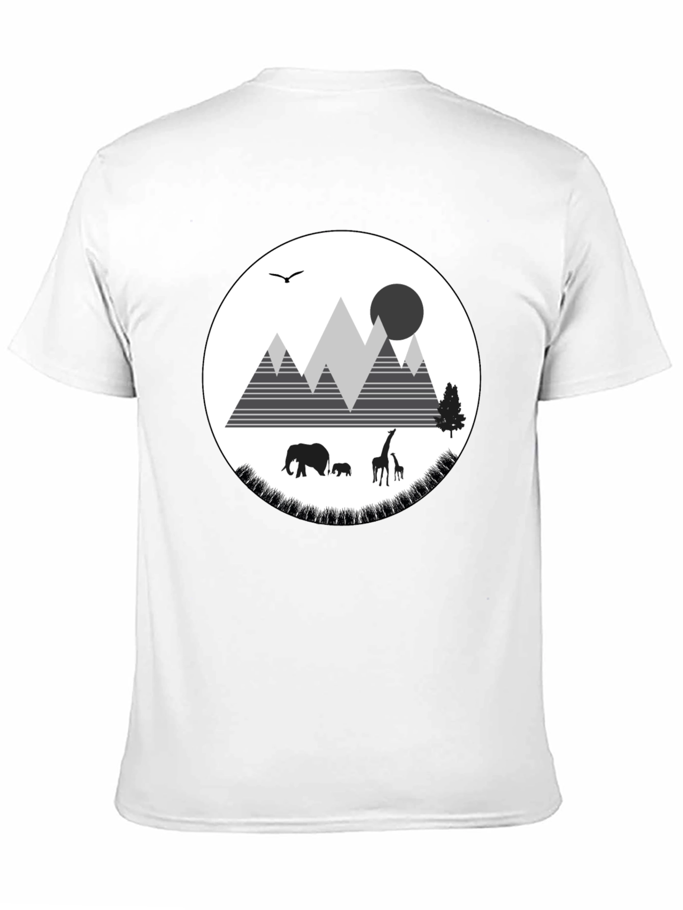 Wildlife Graphic Tee - Mountain Scene Black T-Shirt