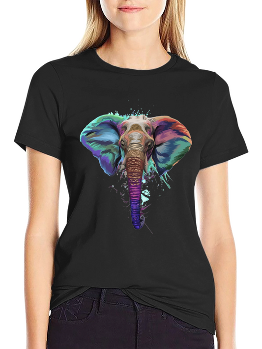 Elephant Graphic Tee - Vivid Colors Unique Design