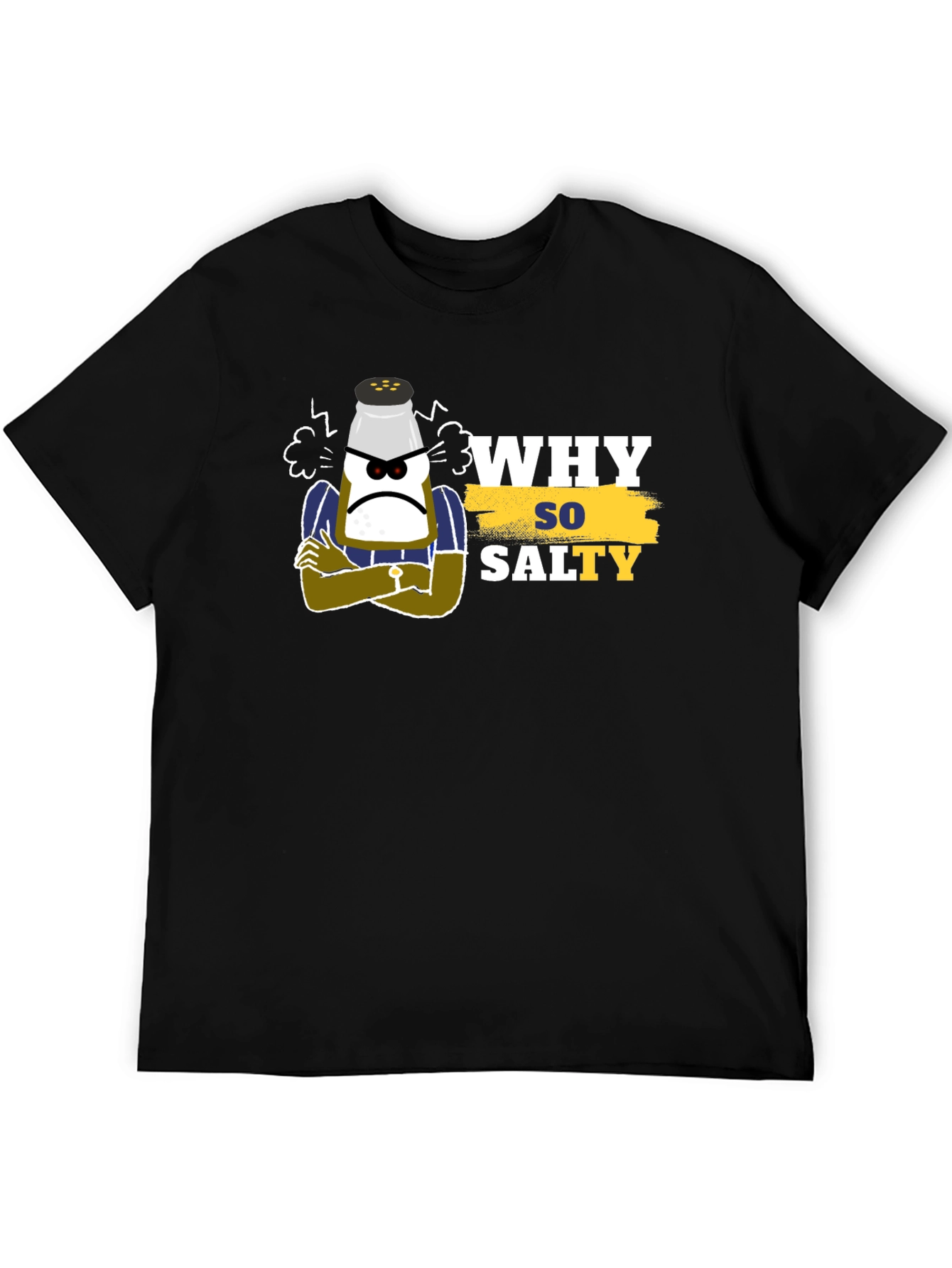 Why So Salty Black T-Shirt - Funny Graphic Tee