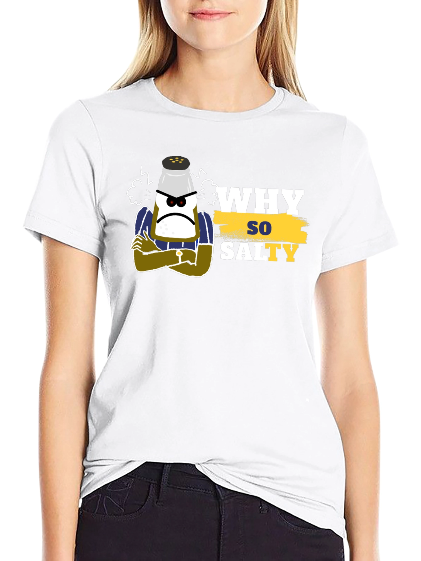 Why So Salty Black T-Shirt - Funny Graphic Tee