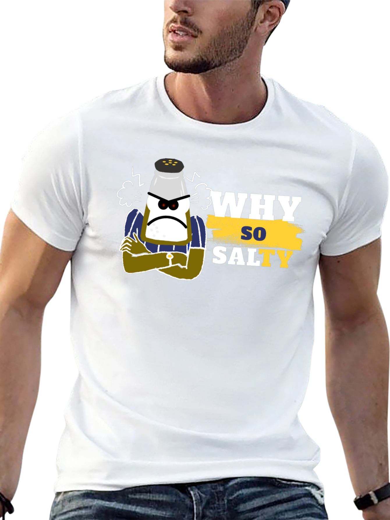 Why So Salty Black T-Shirt - Funny Graphic Tee